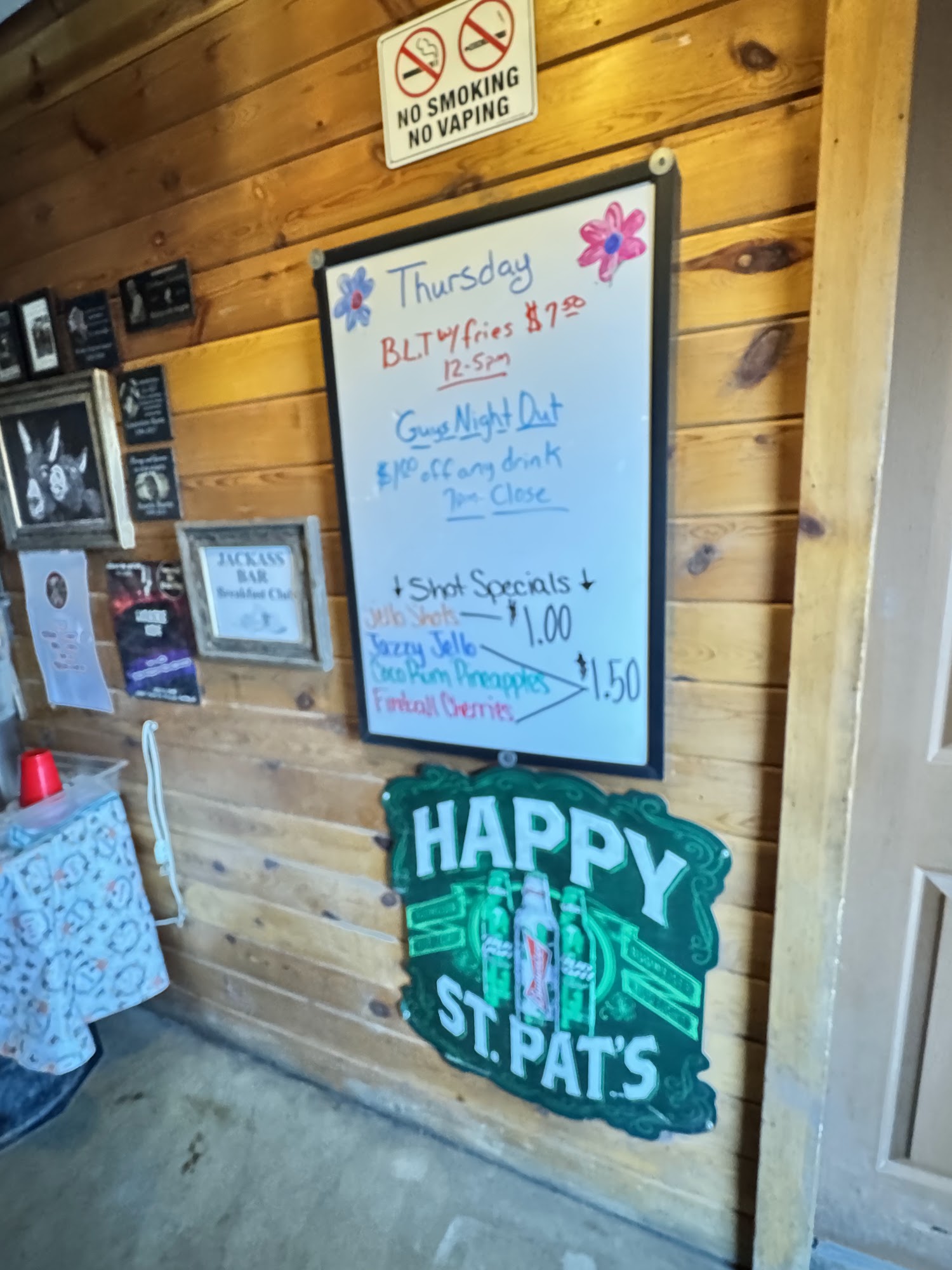 Jackass Bar & Grill Menu