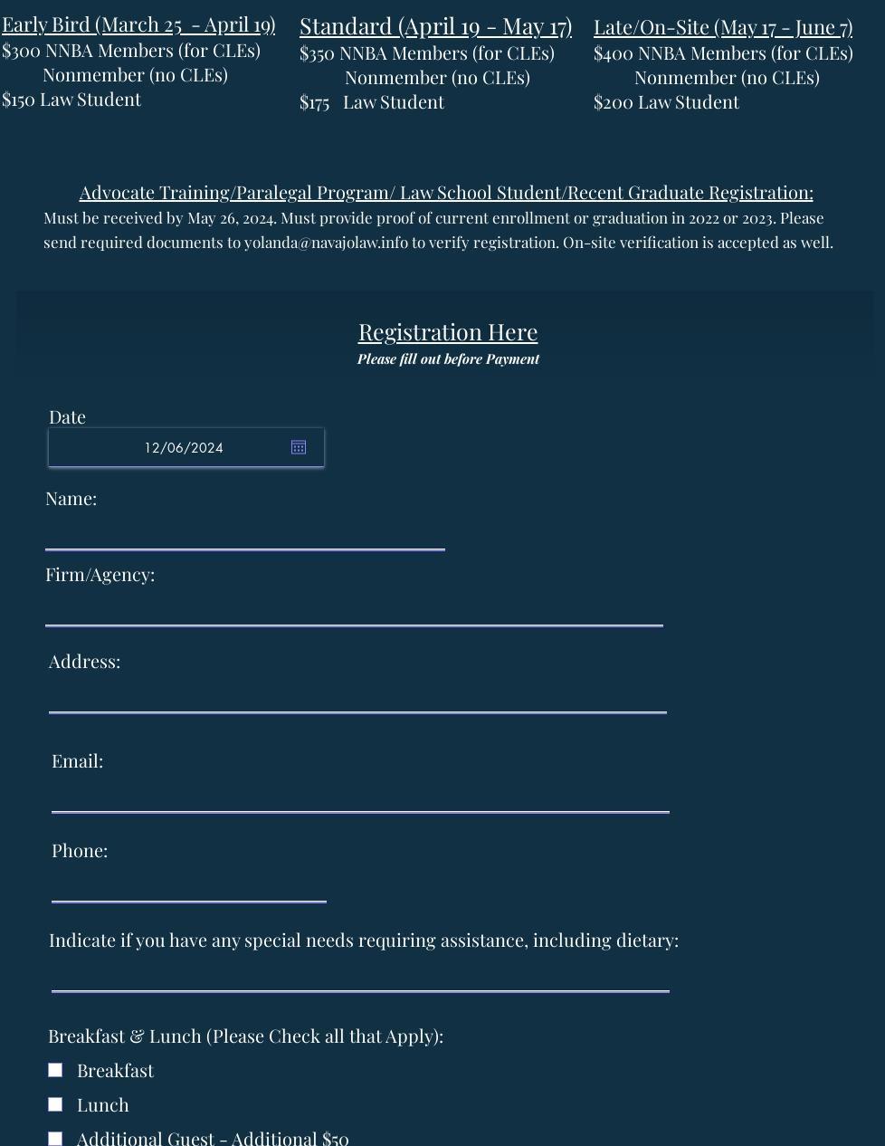 Navajo Nation Bar Association Menu