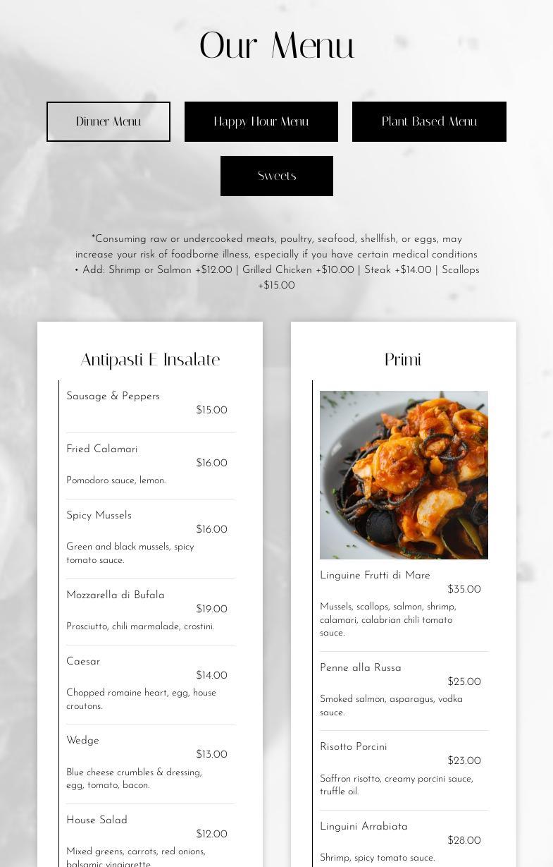 La Locanda Menu