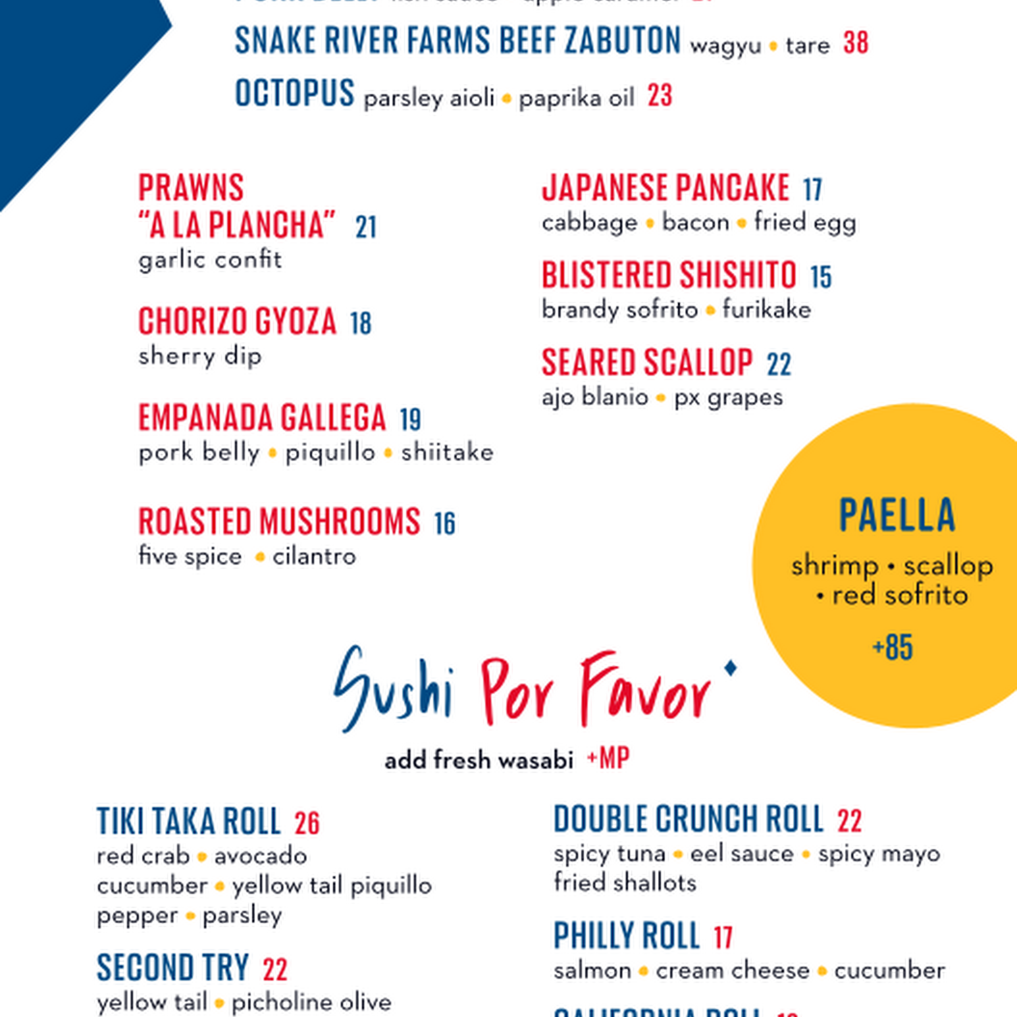Tiki Taka Menu