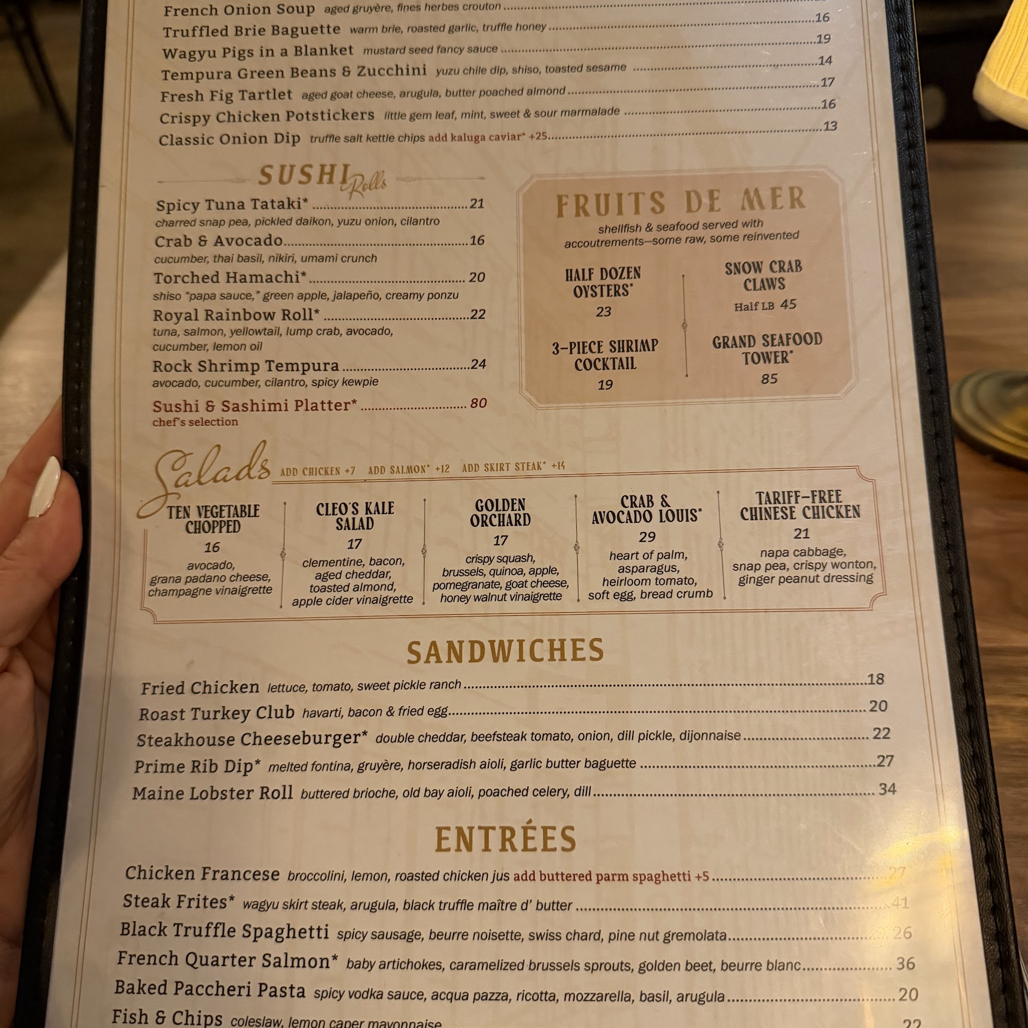 Society Swan Menu