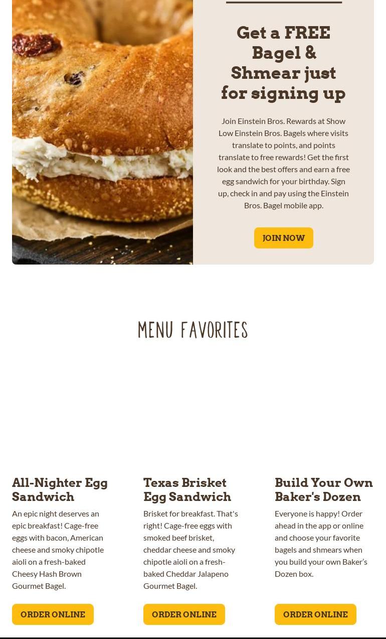 Einstein Bros. Bagels Menu