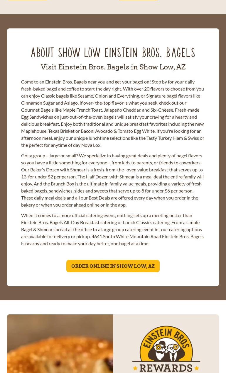 Einstein Bros. Bagels Menu