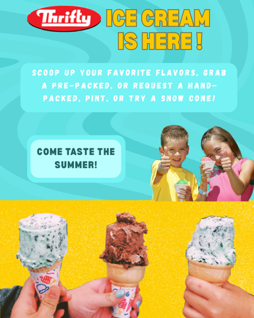 H2O N GO Thrifty Ice Cream Menu