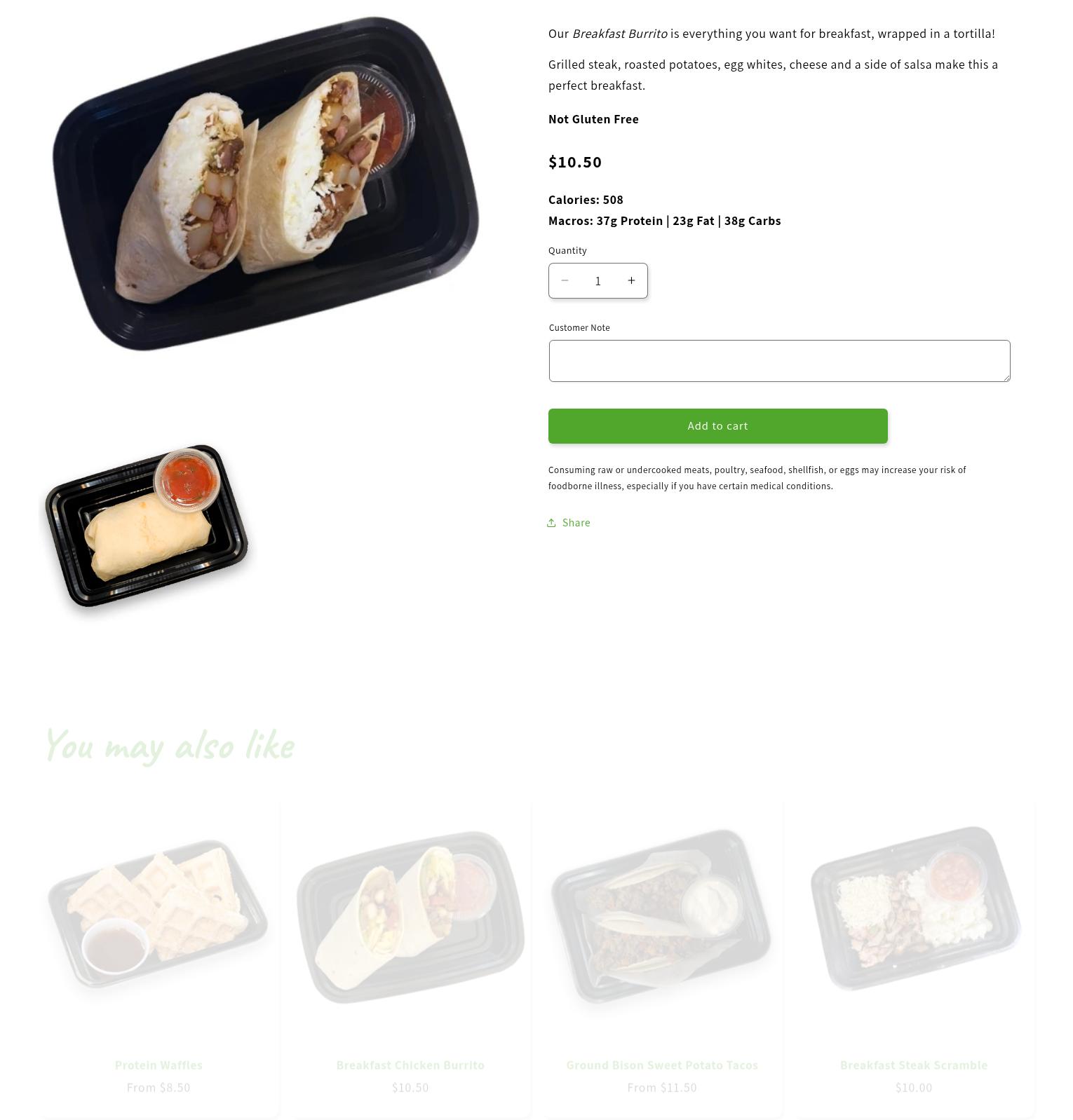 FitChoice Foods Menu