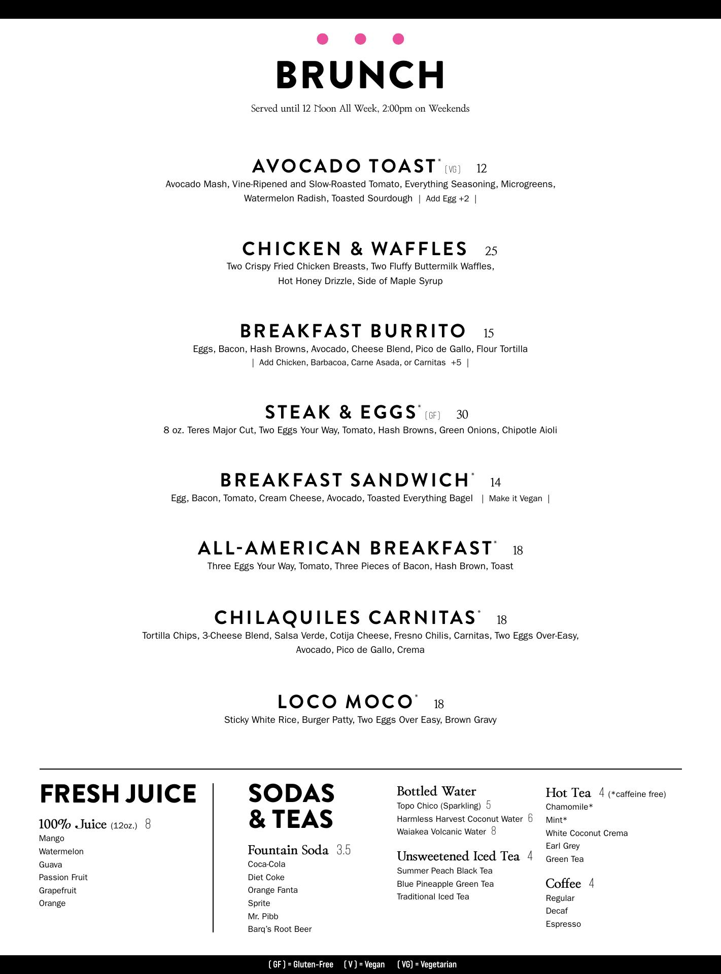 Electric Pickle - Menu