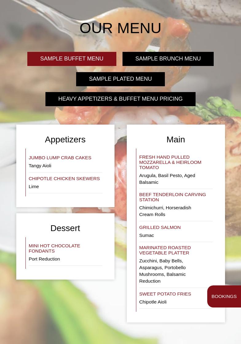 Cuisine Privé Menu