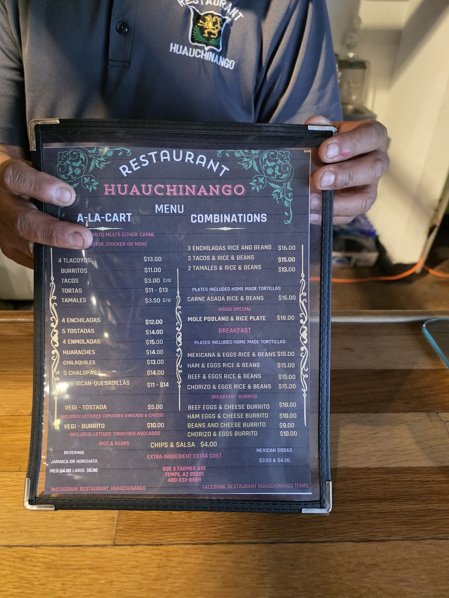 Restaurant Huauchinango Menu