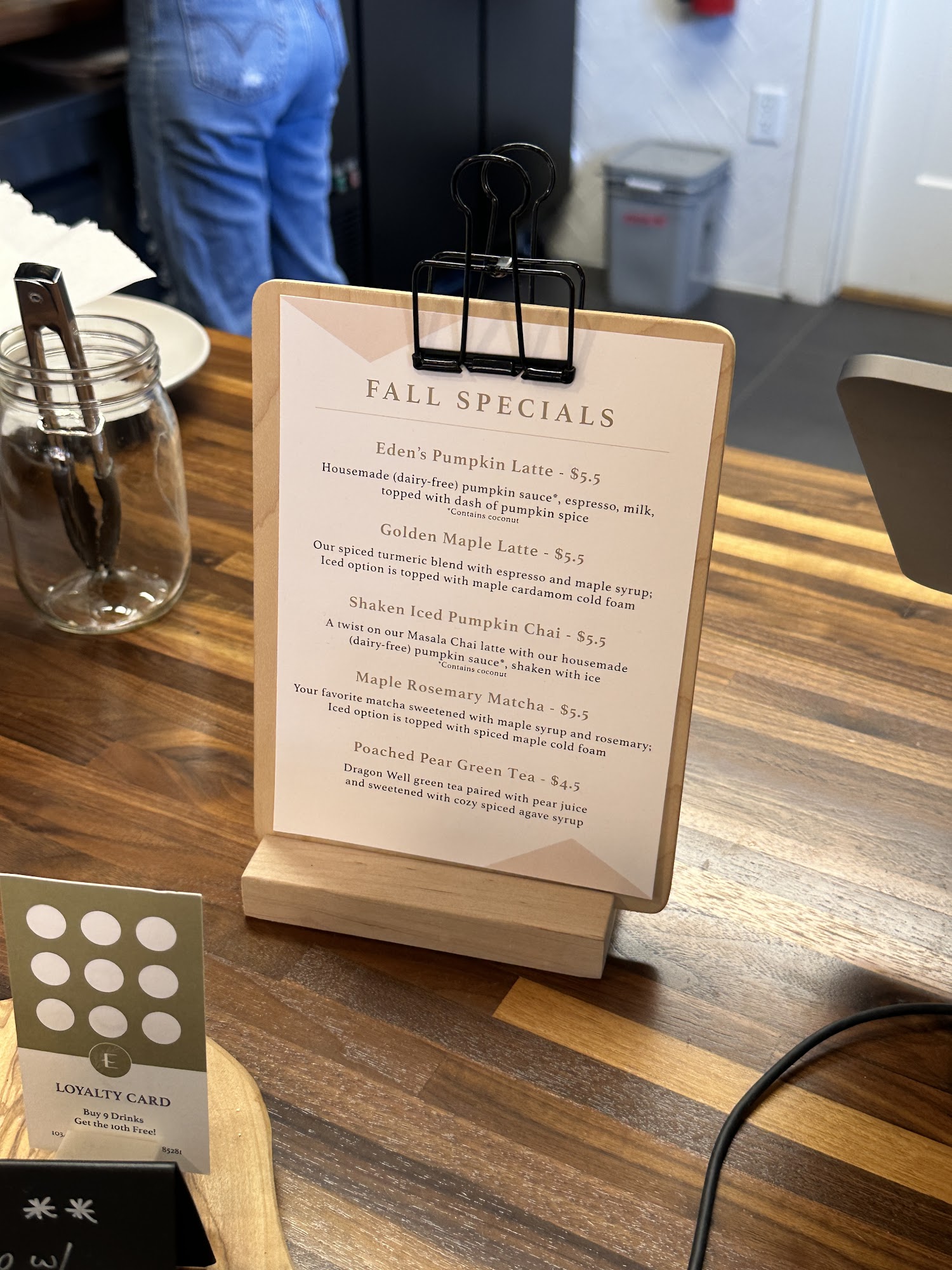 Eden Tea & Coffee House Menu