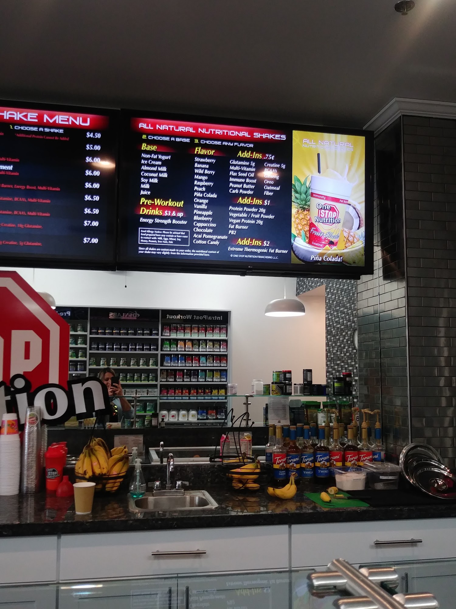 One Stop Nutrition Irvington Tucson Menu