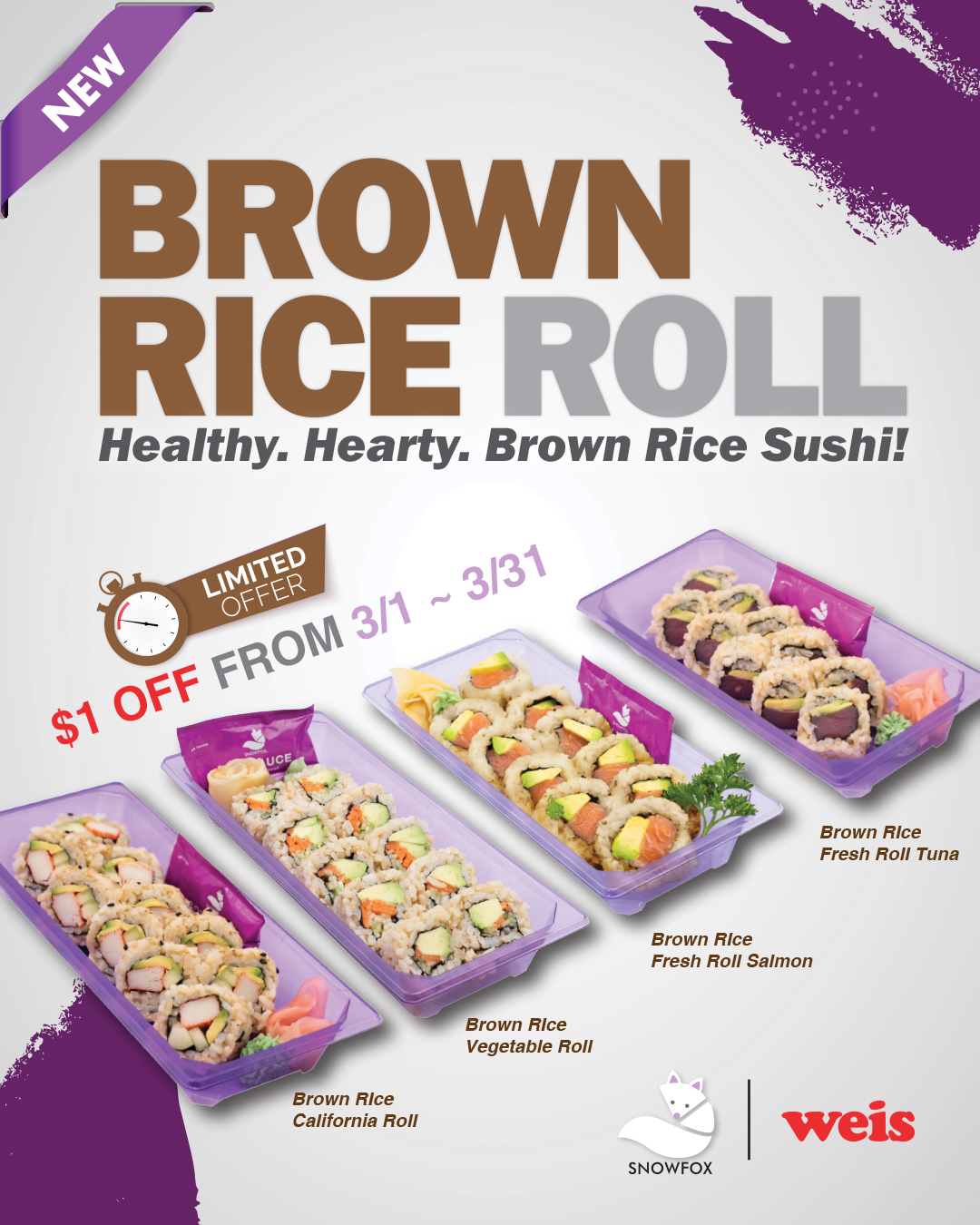 Snowfox Sushi Menu