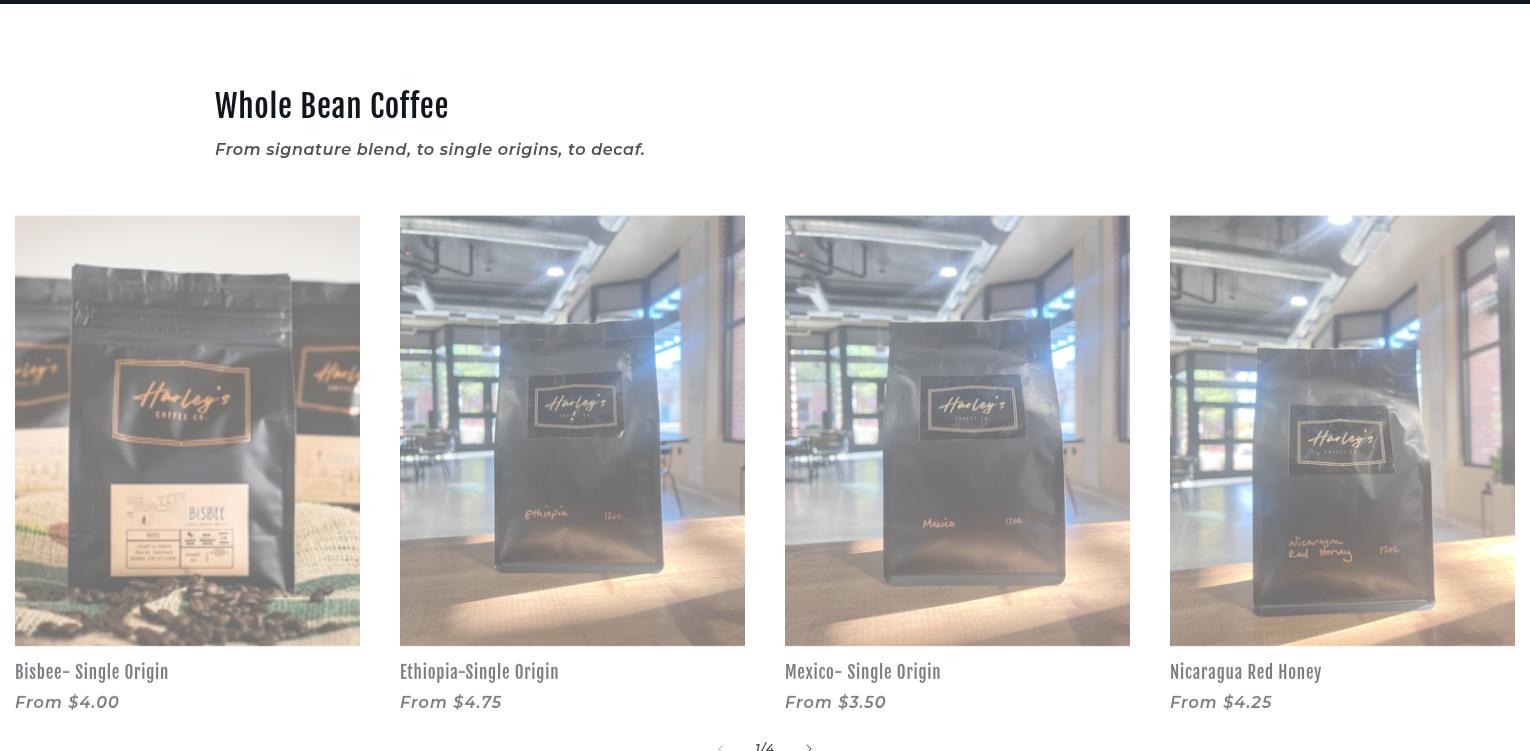 Harley's Coffee Co. Menu