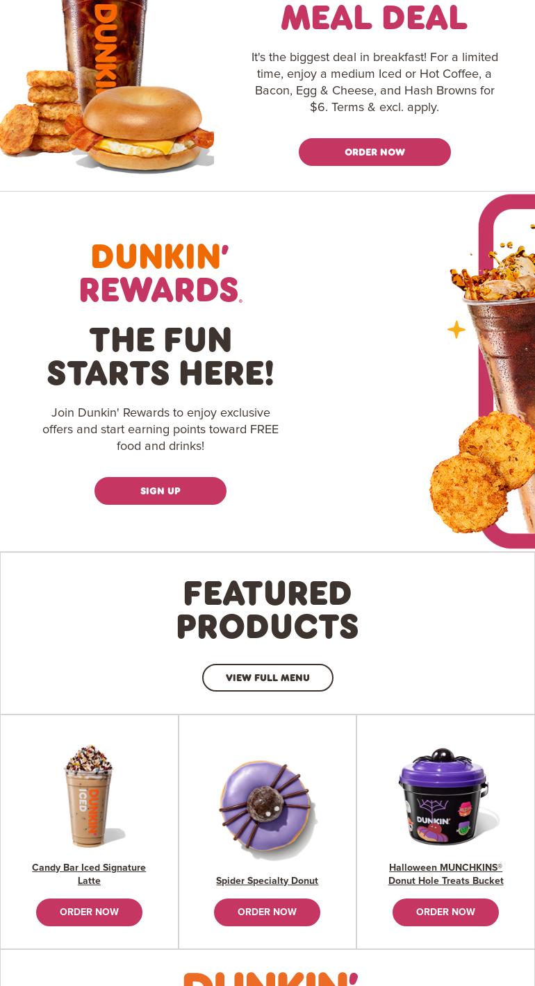 Dunkin' Menu