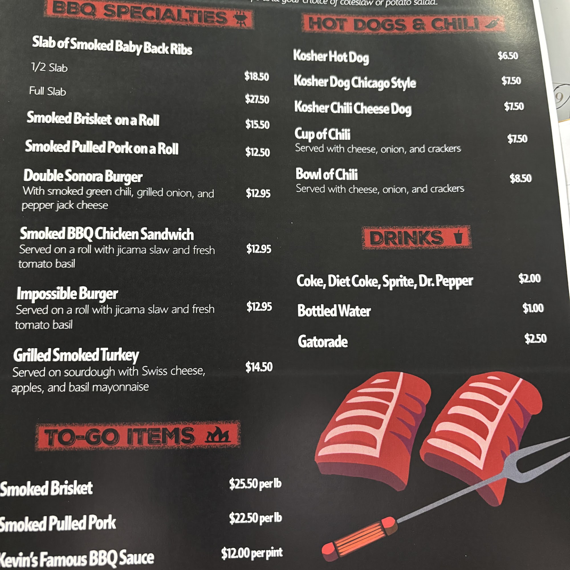 Flaming Heart BBQ Menu