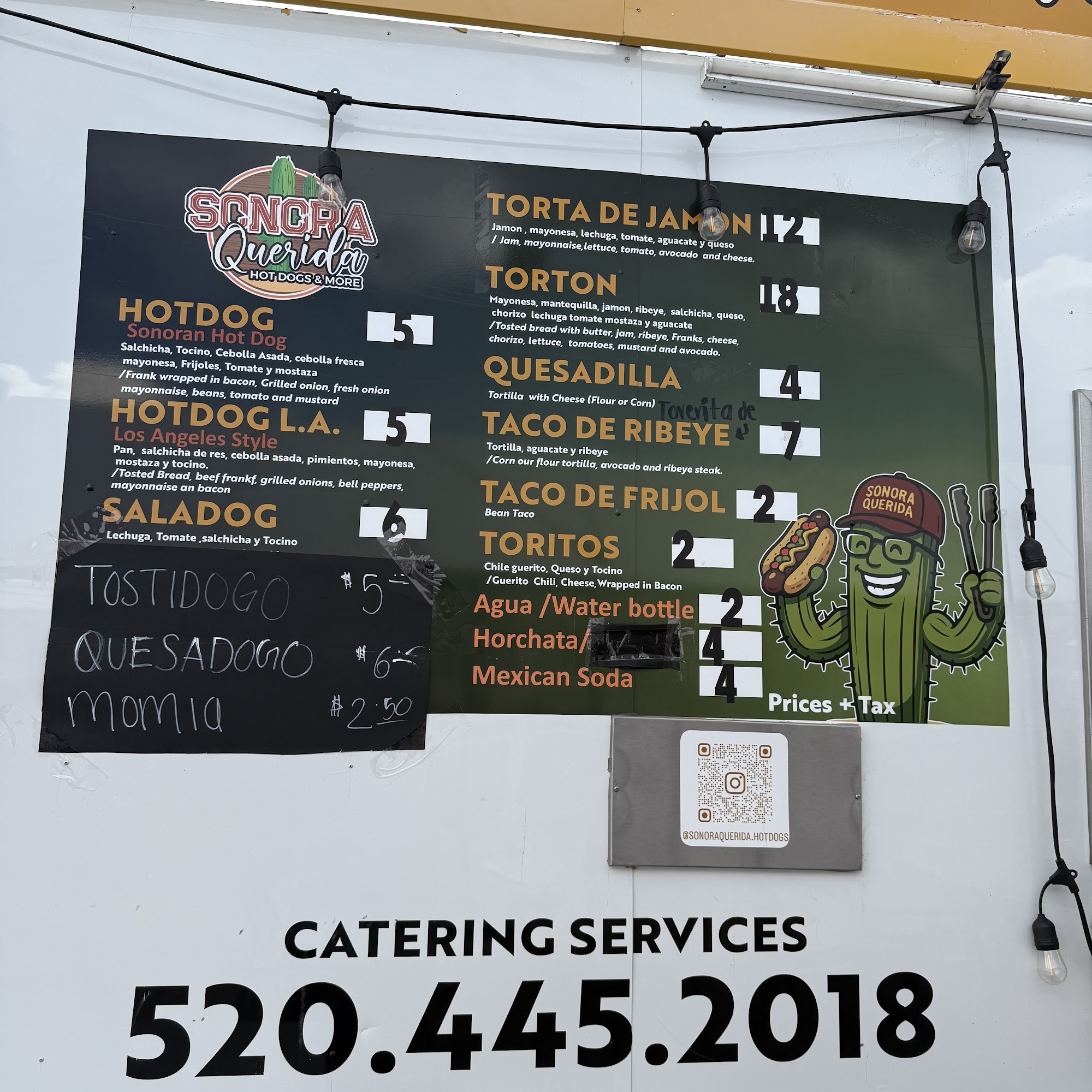 Sonora querida hot dogs Menu