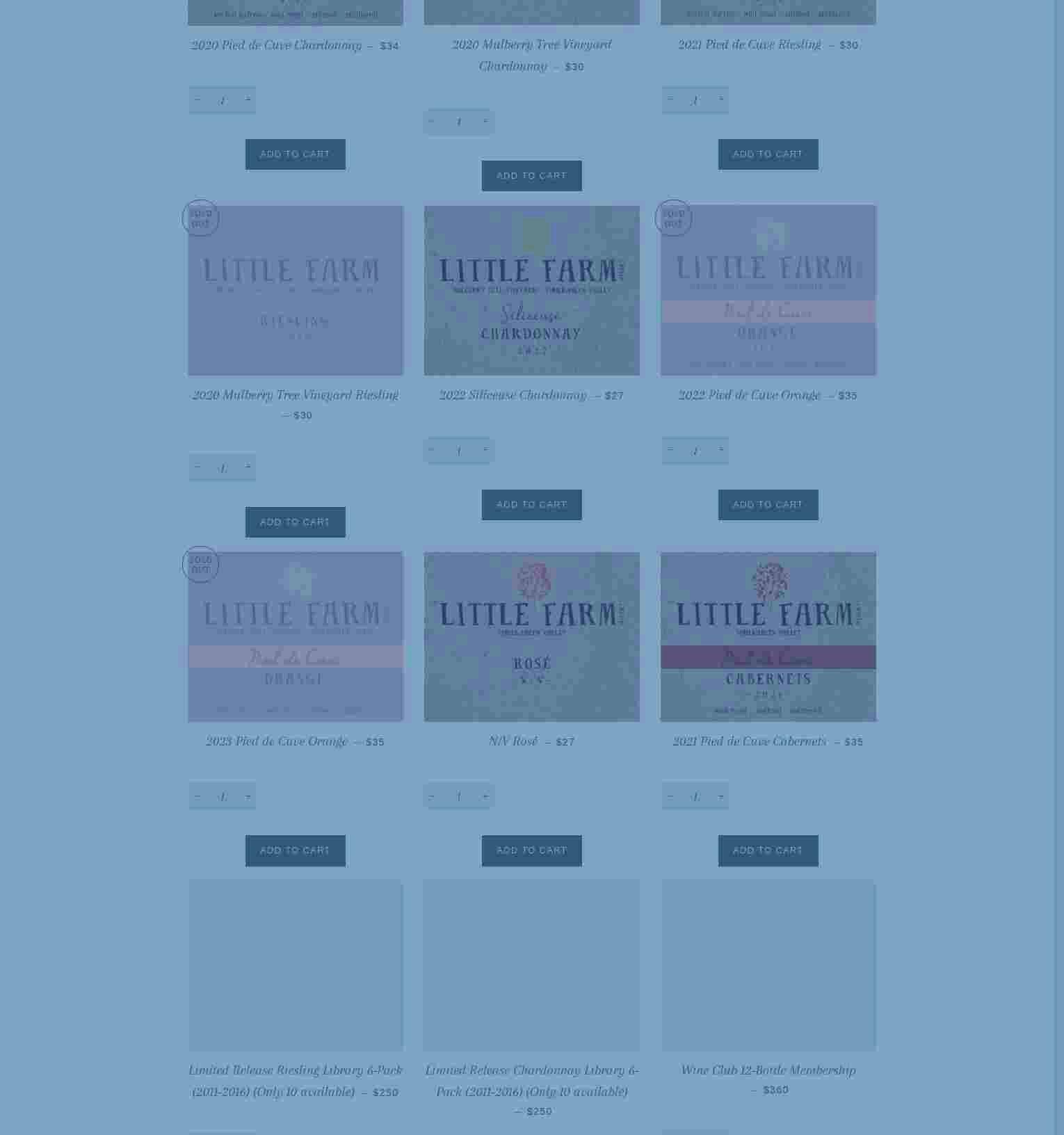 Little Farm Winery Menu