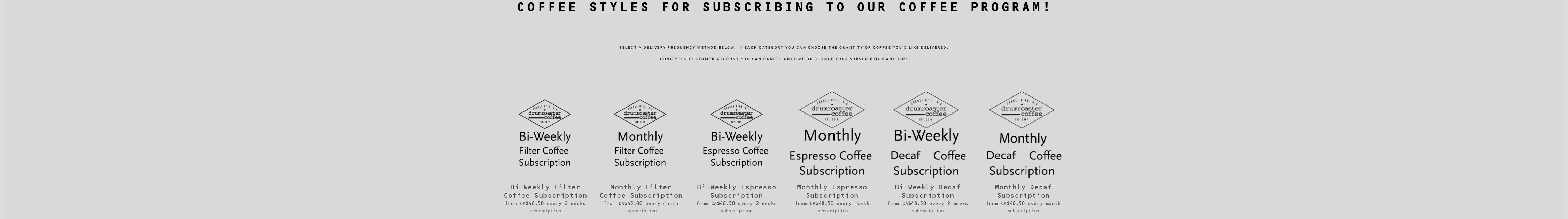 Drumroaster Coffee Menu