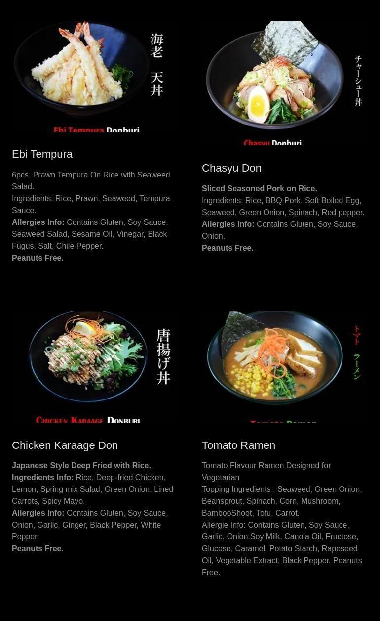 Menbow Ramen Express Menu