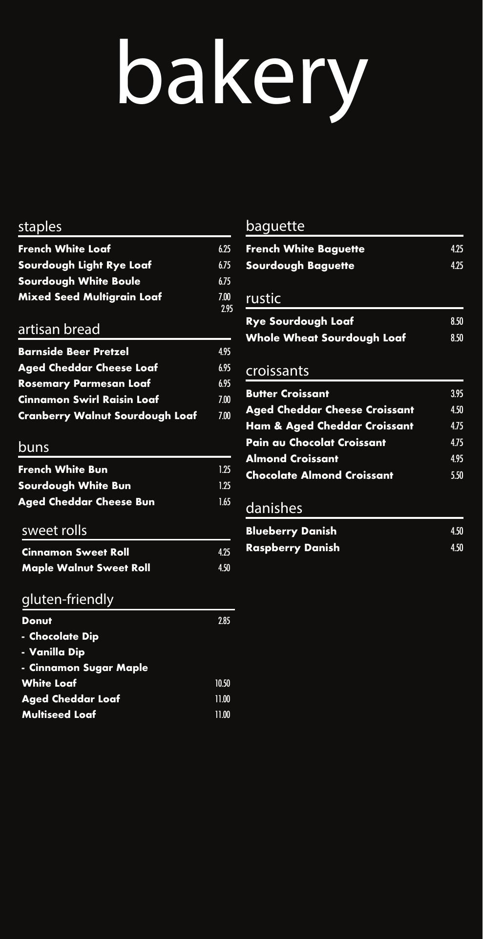 L'aromas Coffee Southlands Menu