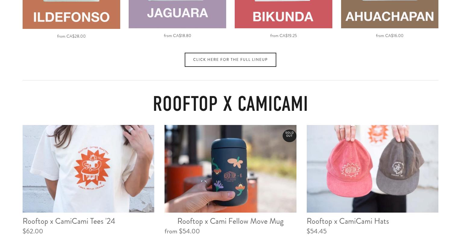 Rooftop Coffee Roasters Menu