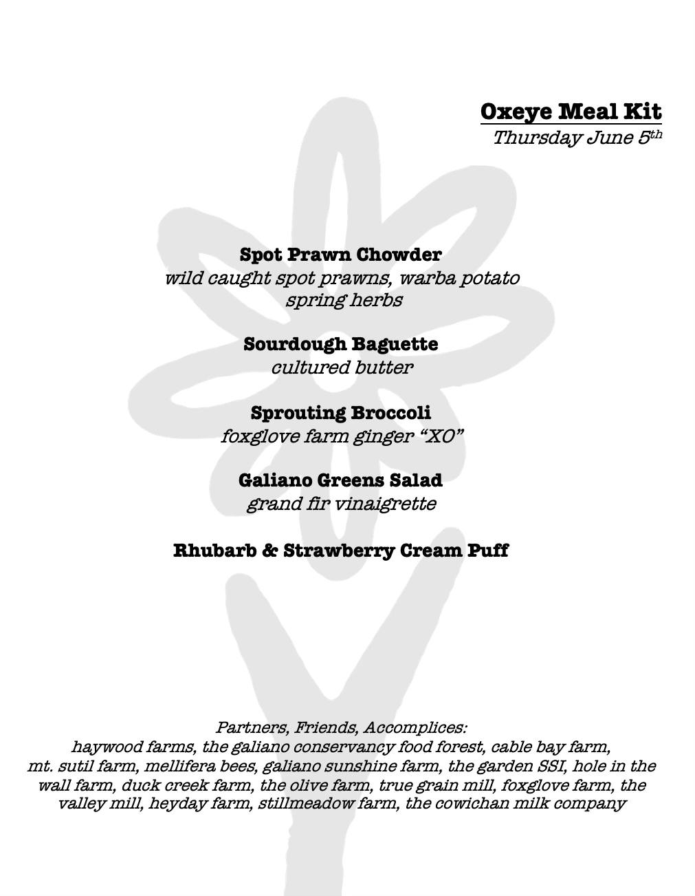 Oxeye Menu