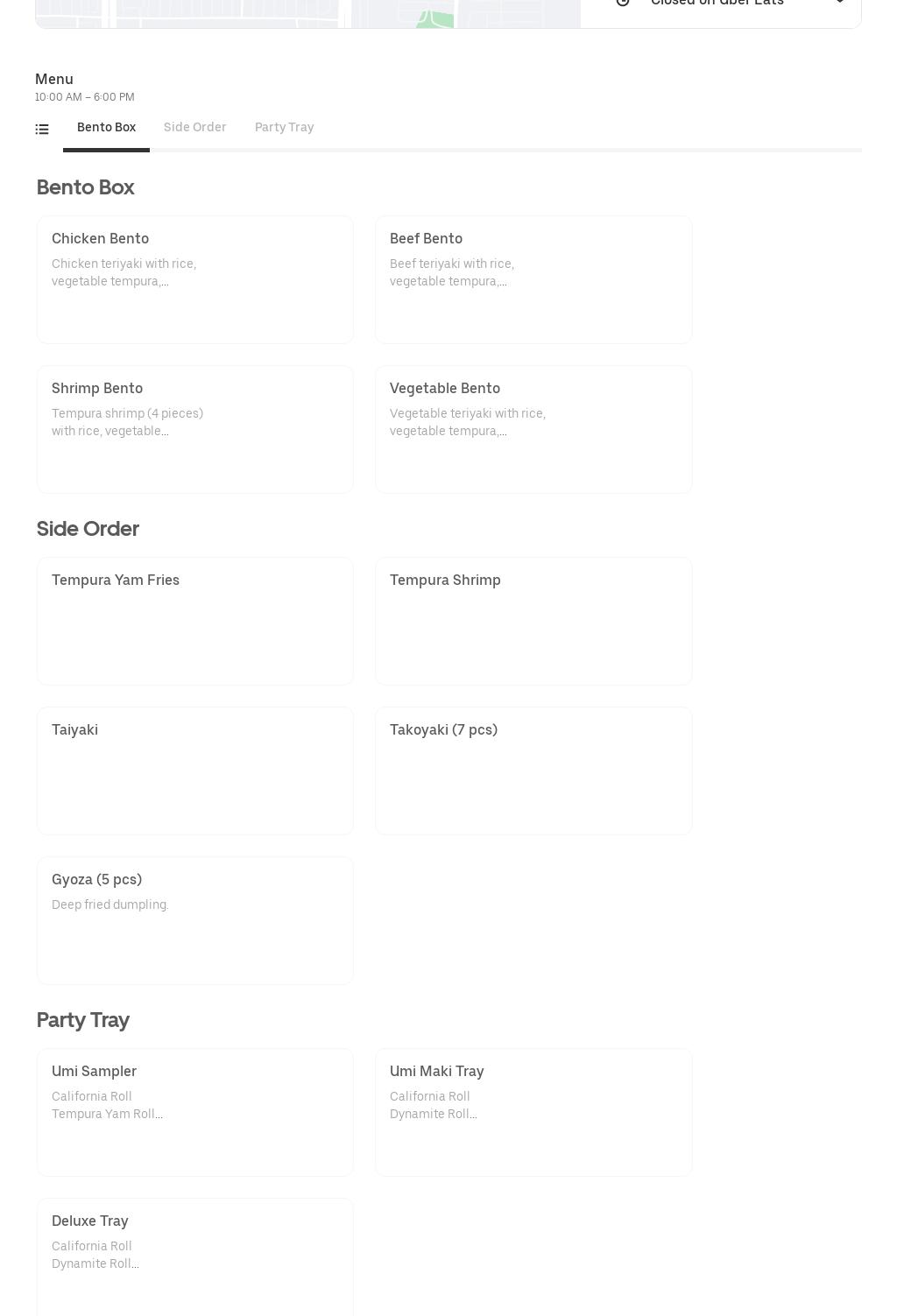 Umi Sushi Express Menu