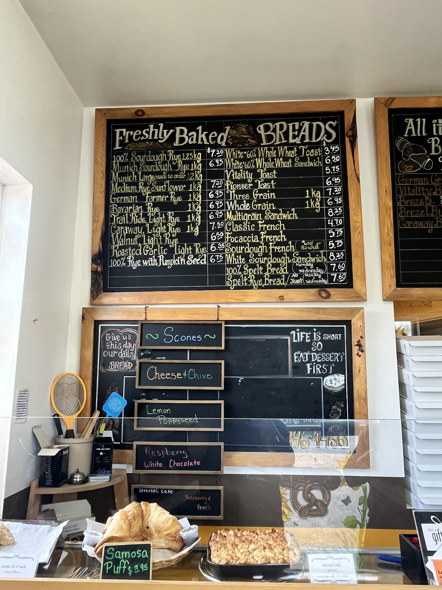 Lac La Hache Bakery Menu
