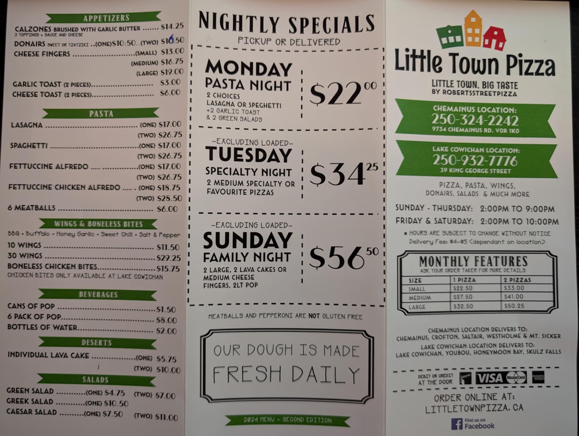 Little Town Pizza Lake Cowichan Menu