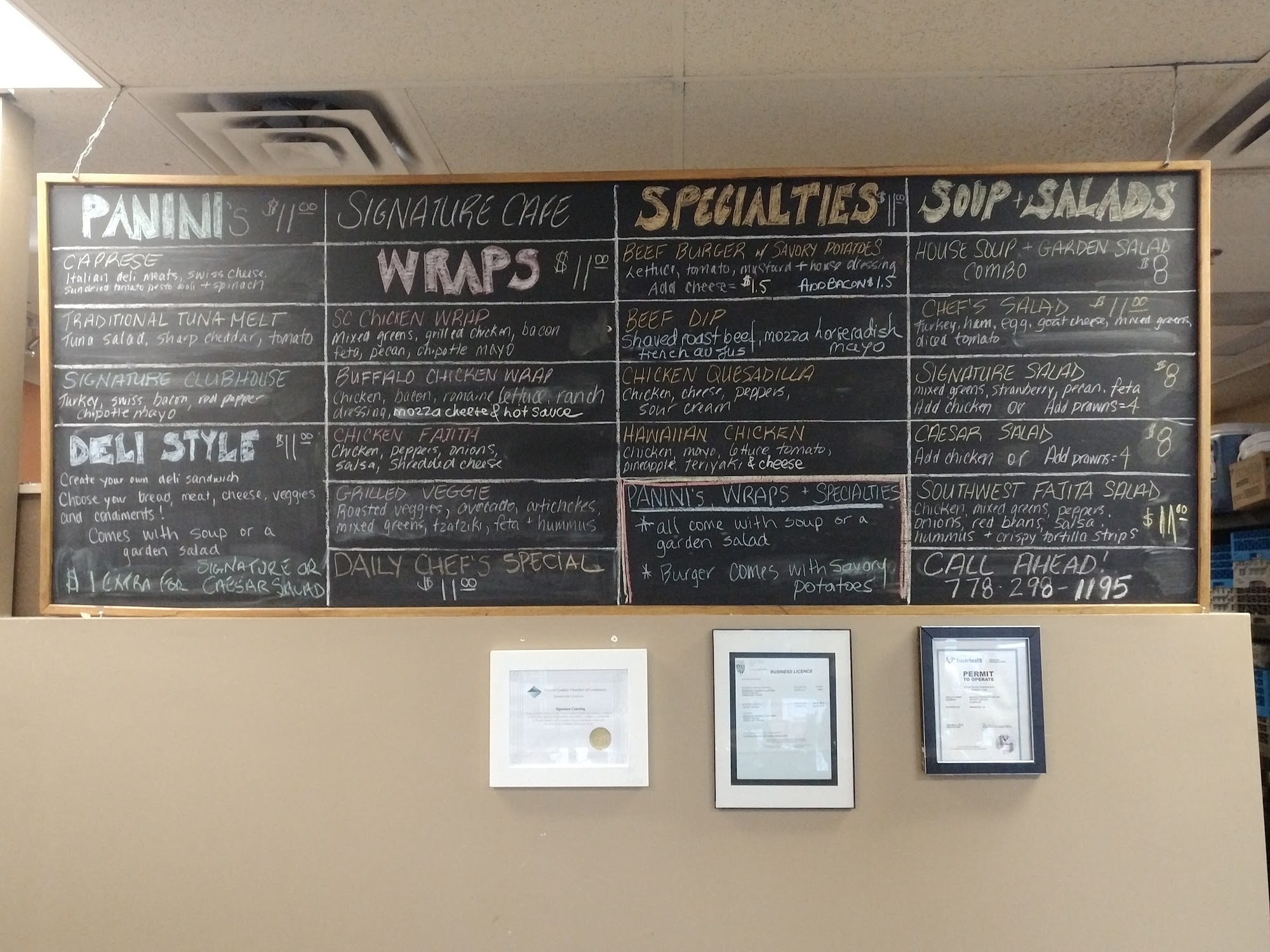 Signature Catering and Cafe Menu