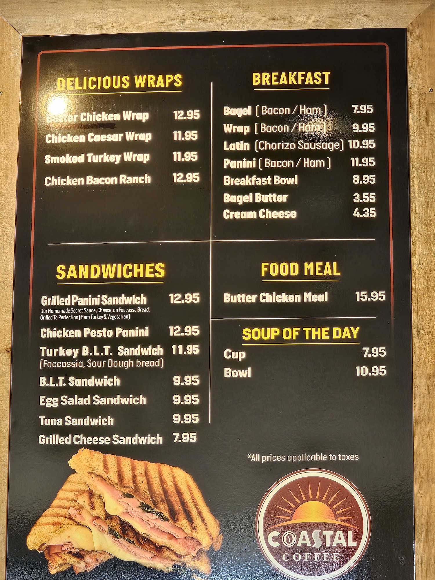Coastal Coffee House Menu