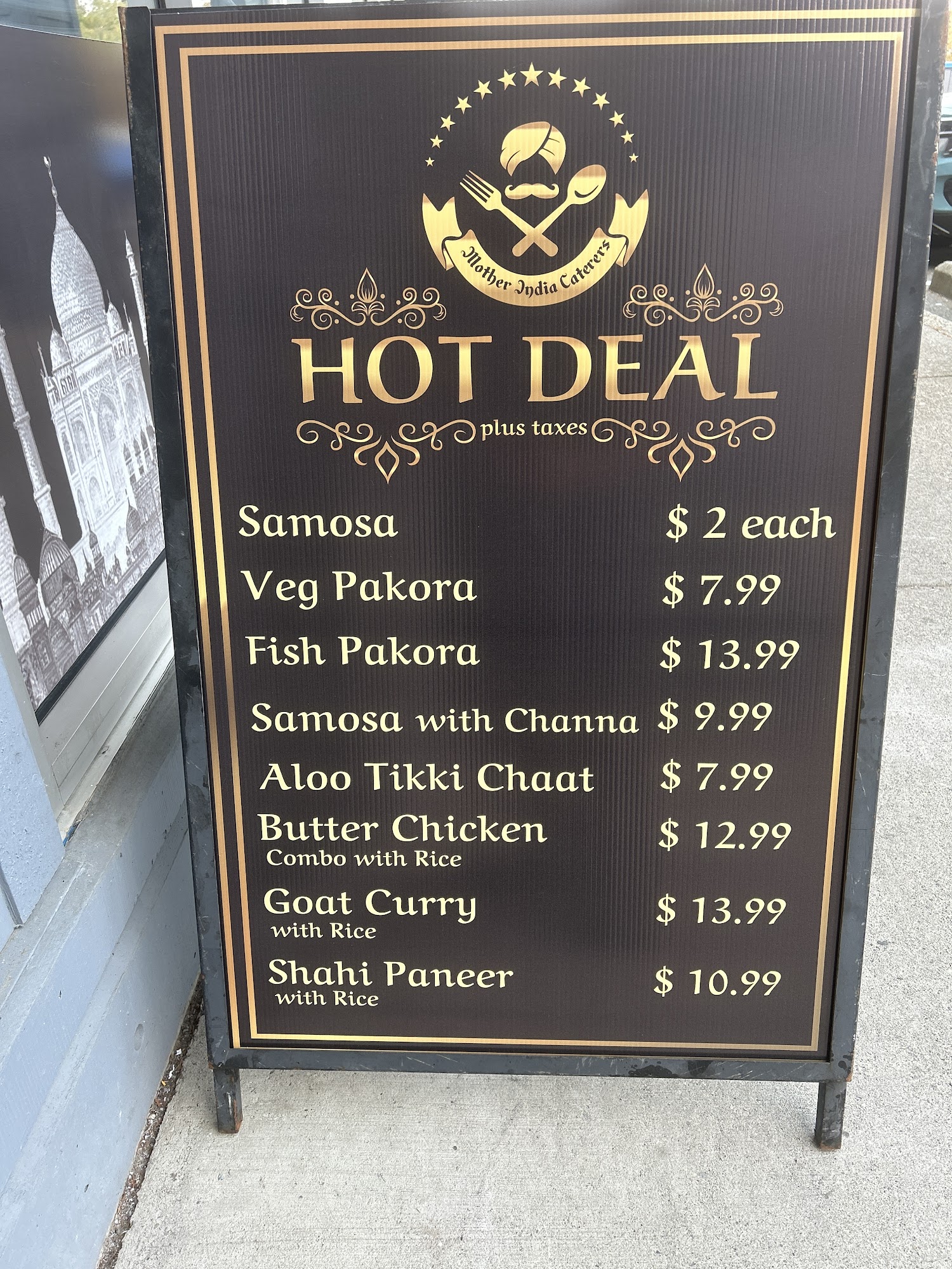 Mother India Caterers Menu