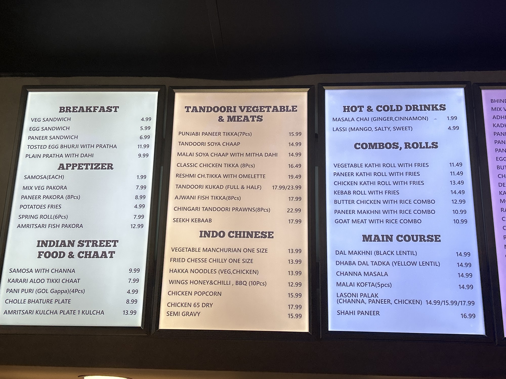 Mother India Caterers Menu