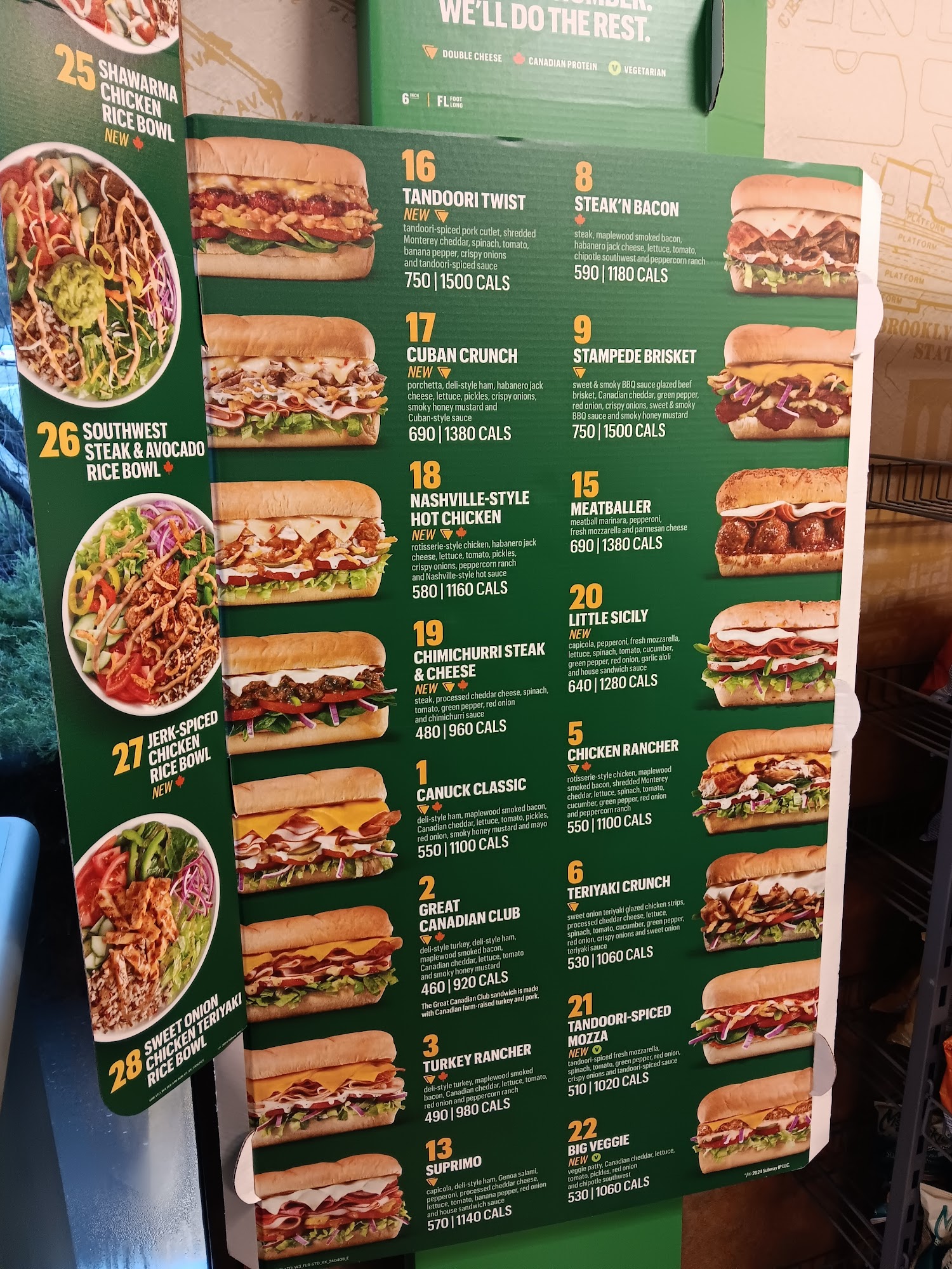 Subway Menu