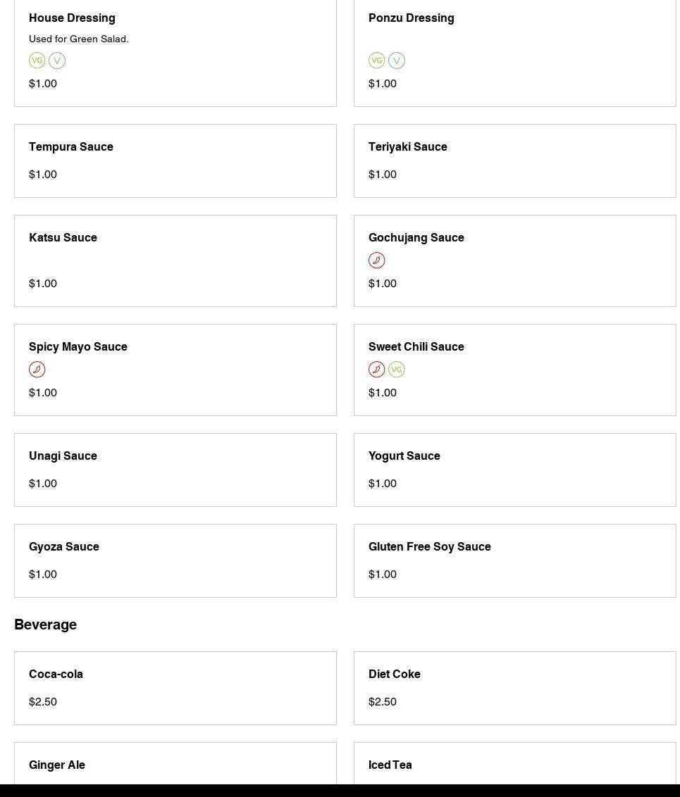 Young's Kitchen Sushi Menu