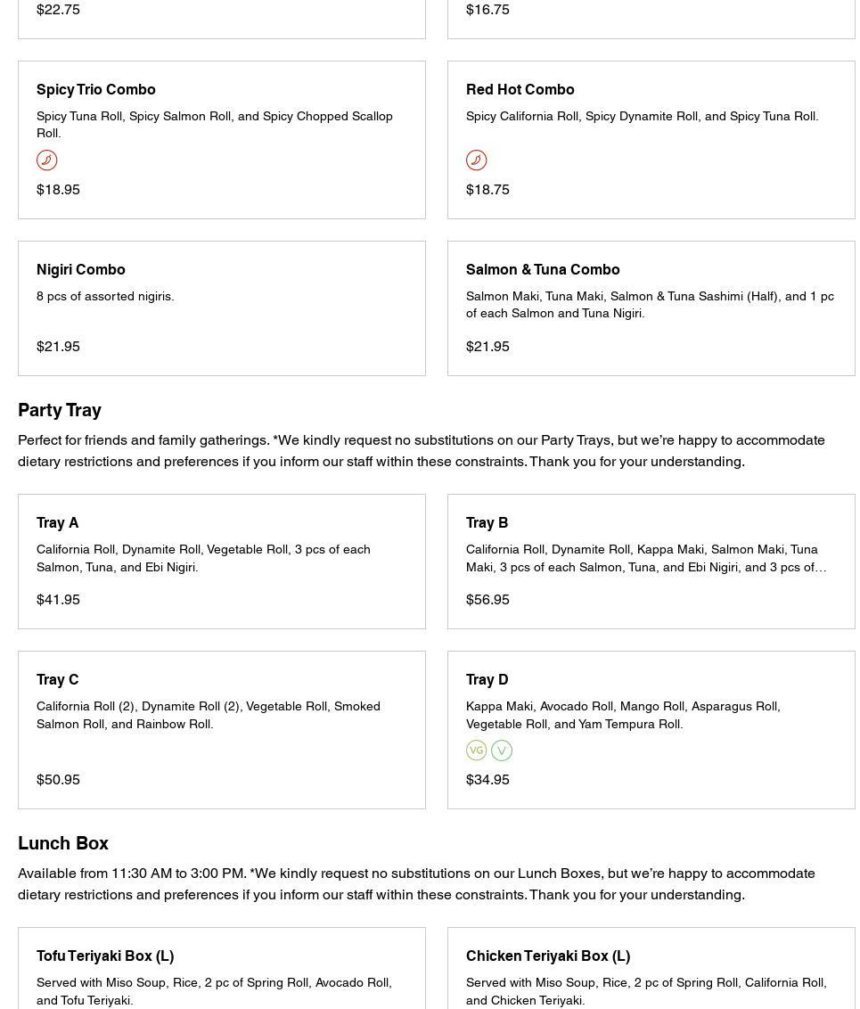 Young's Kitchen Sushi Menu