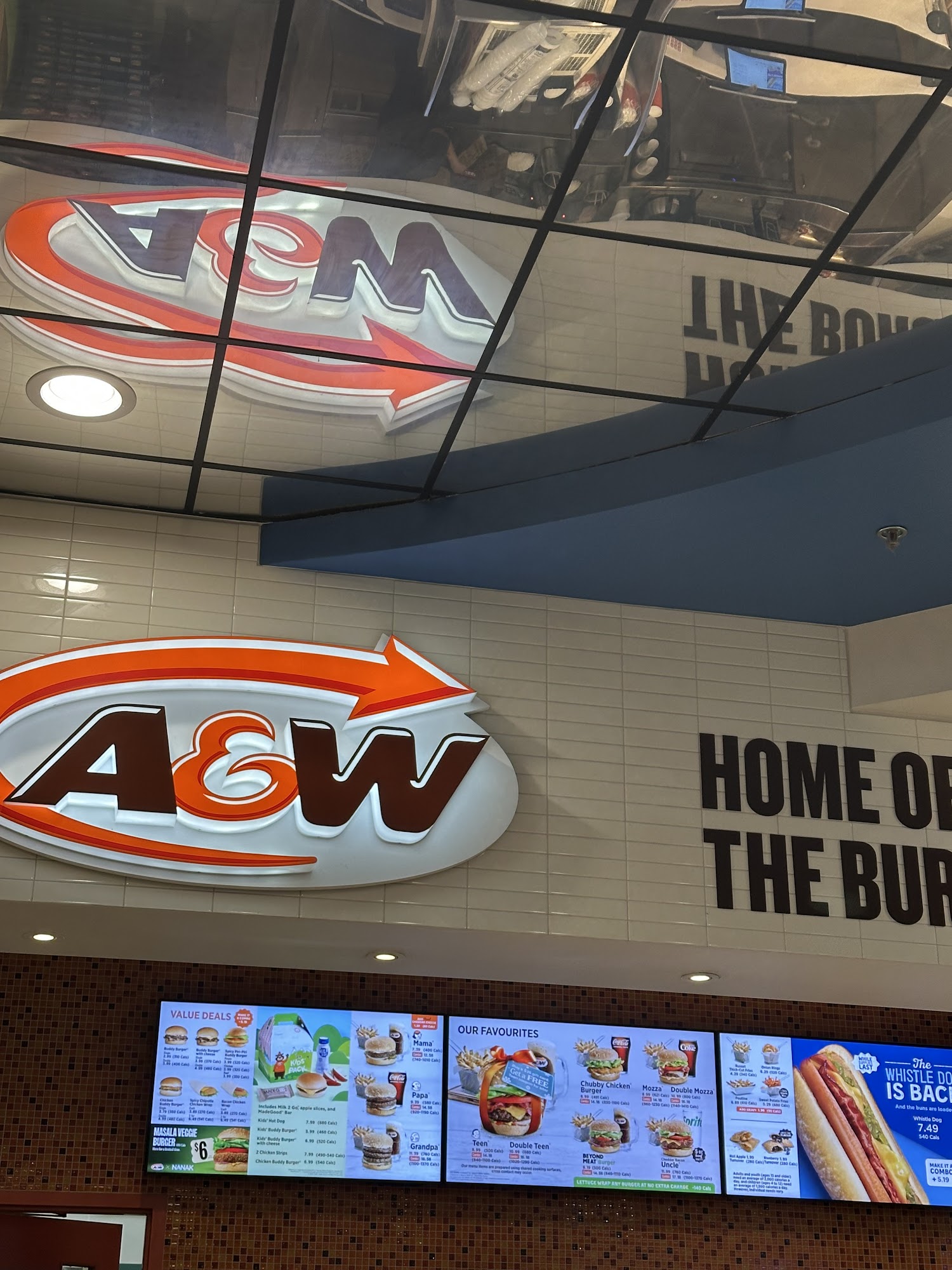 A&W Canada Menu