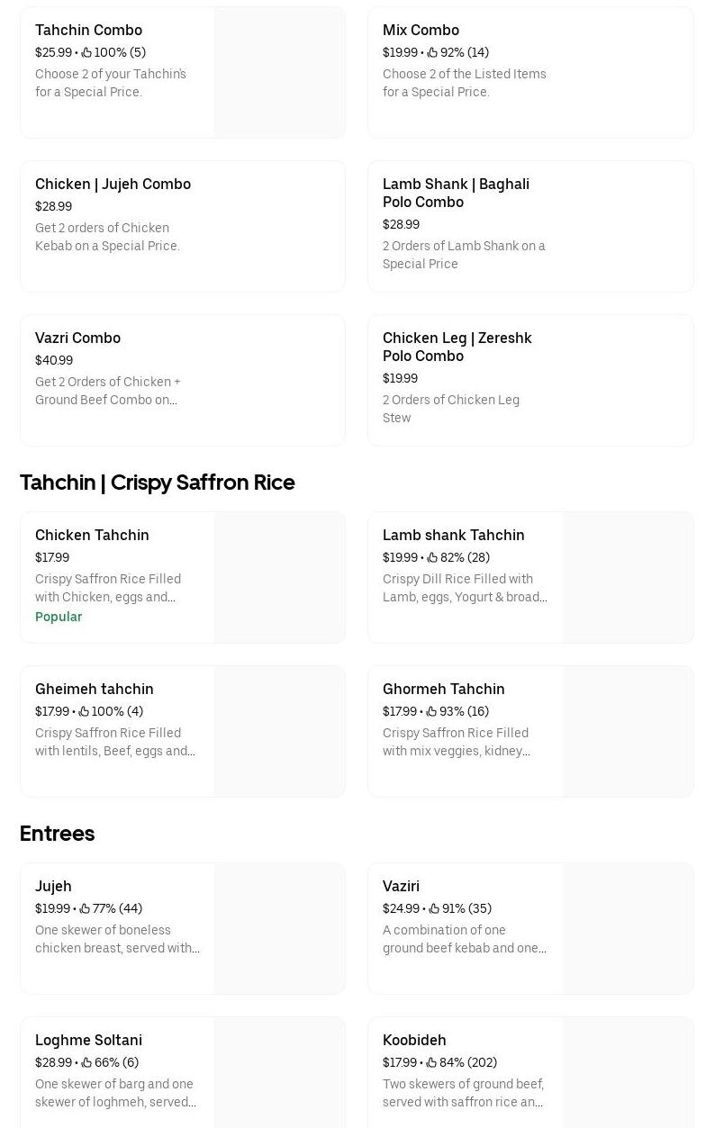Cazba Commissary Menu