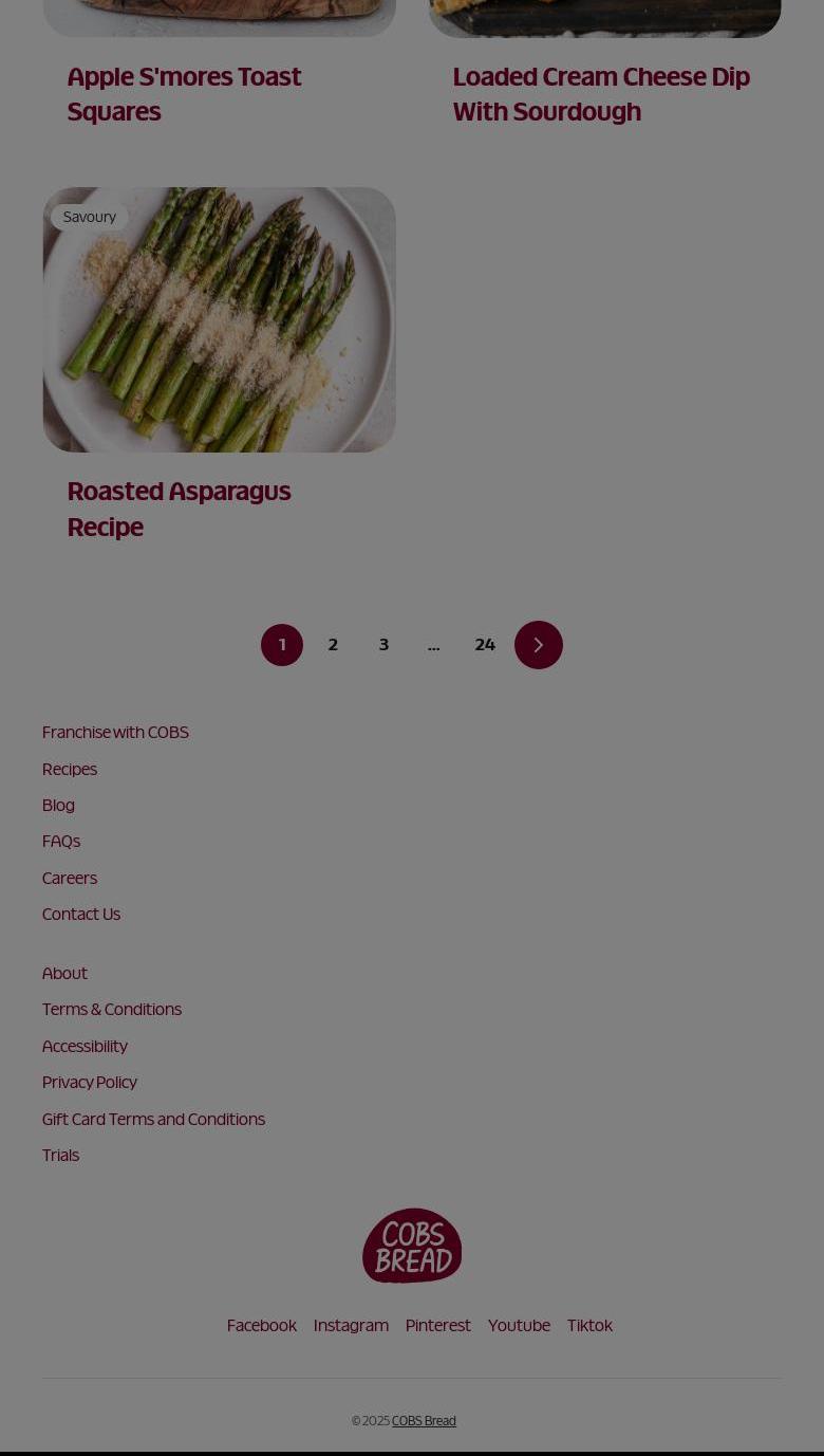 COBS Bread Menu