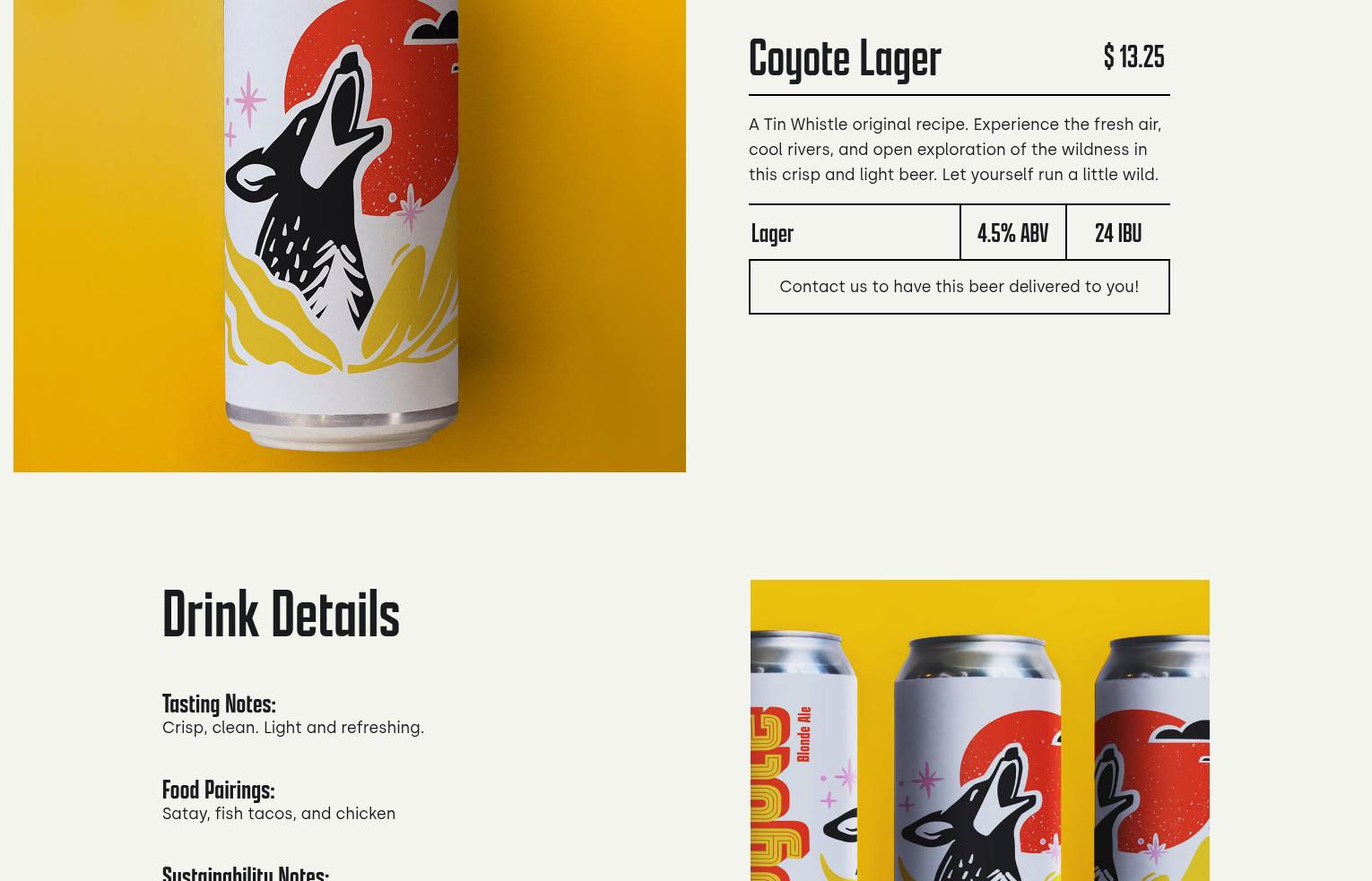 Tin Whistle Brewing Co Menu