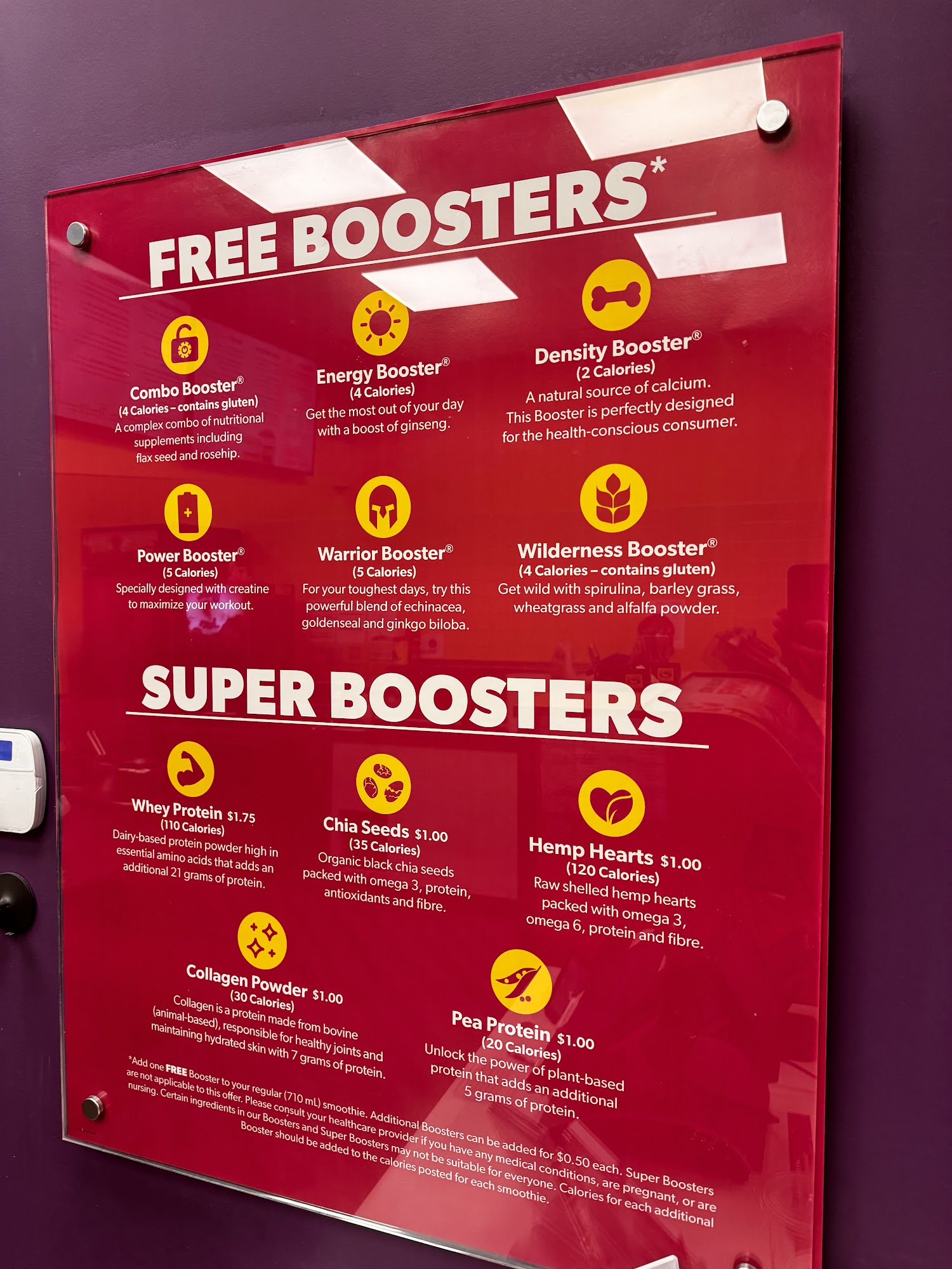 Booster Juice Menu