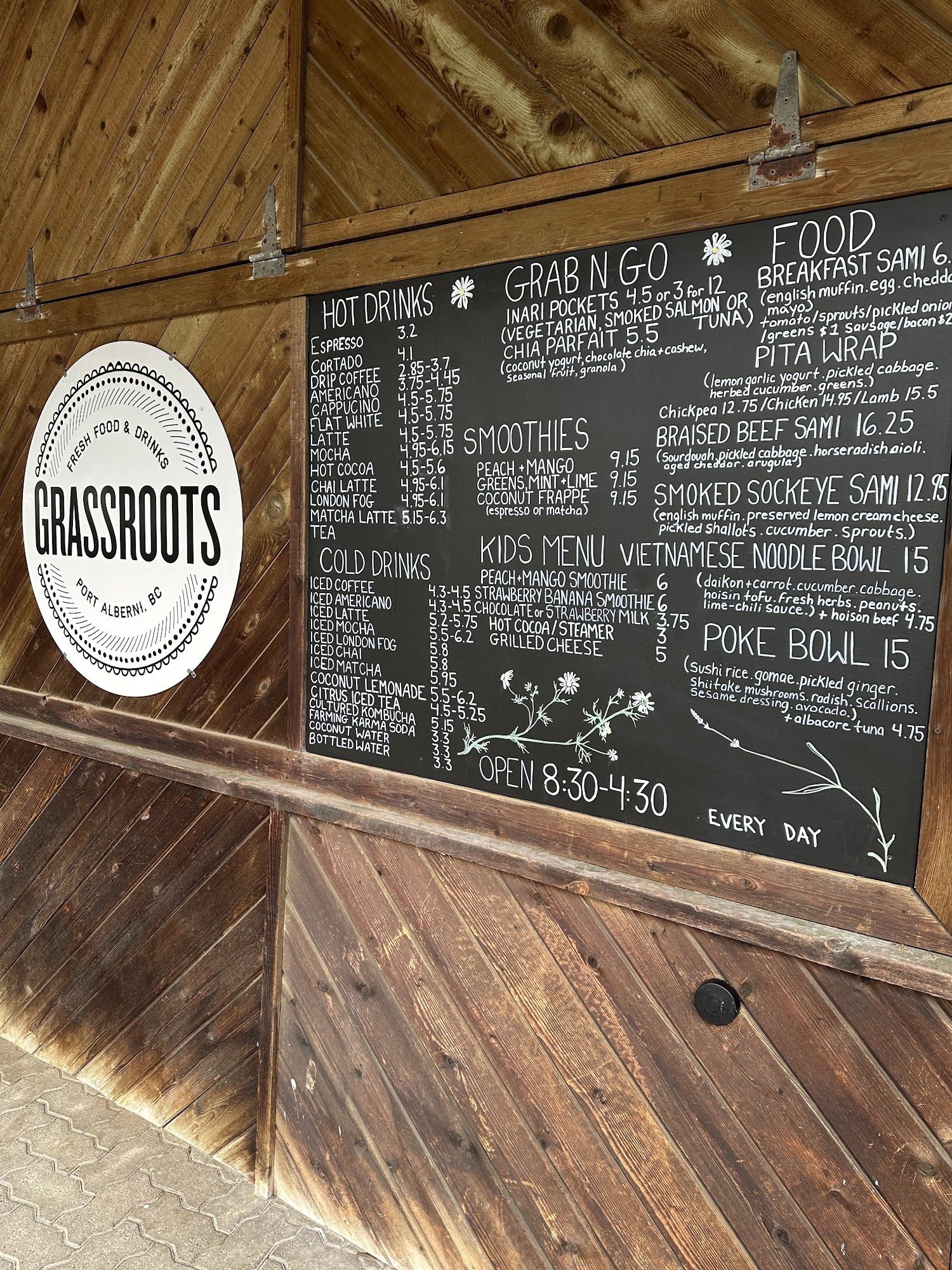 Grassroots Menu