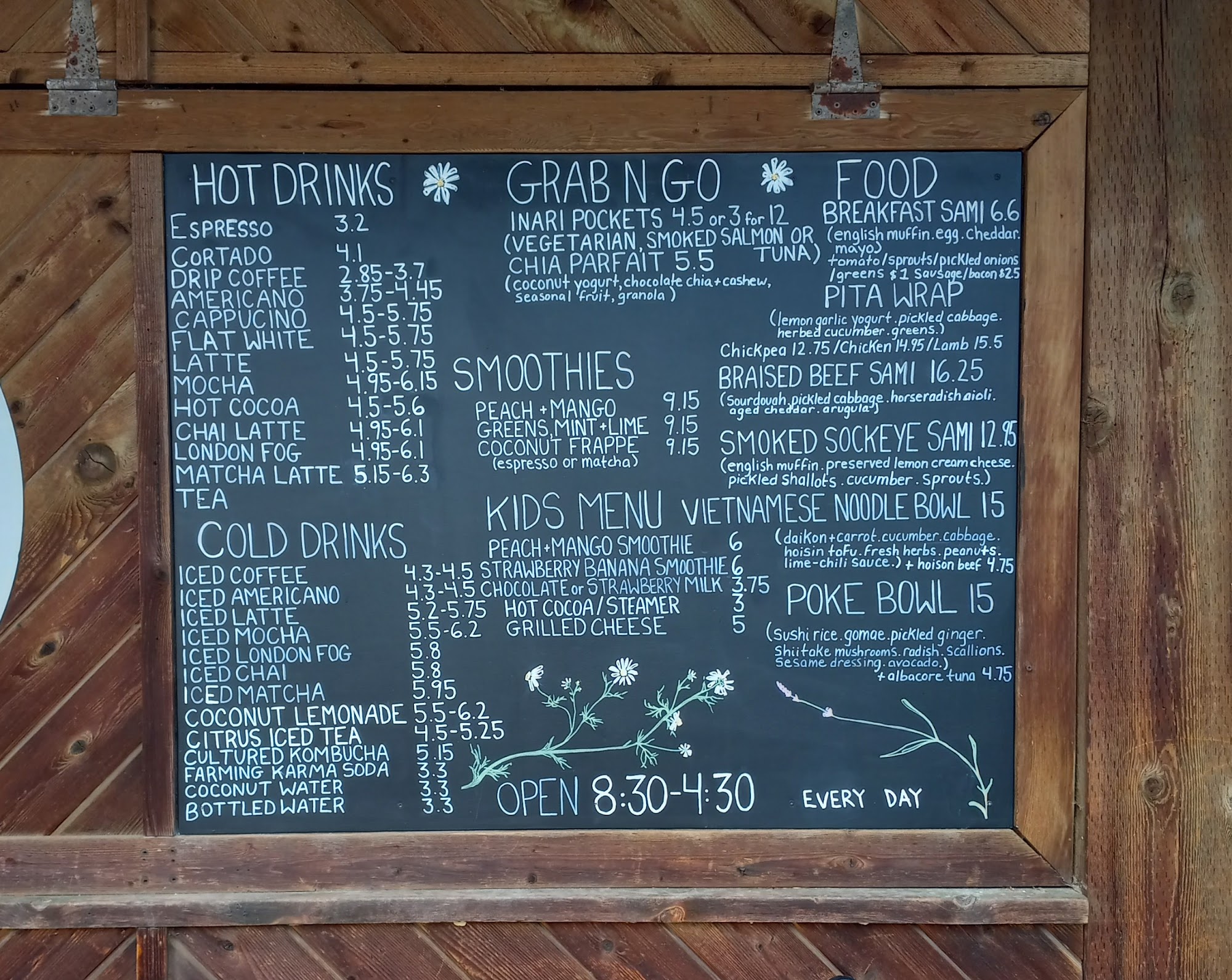 Grassroots Menu