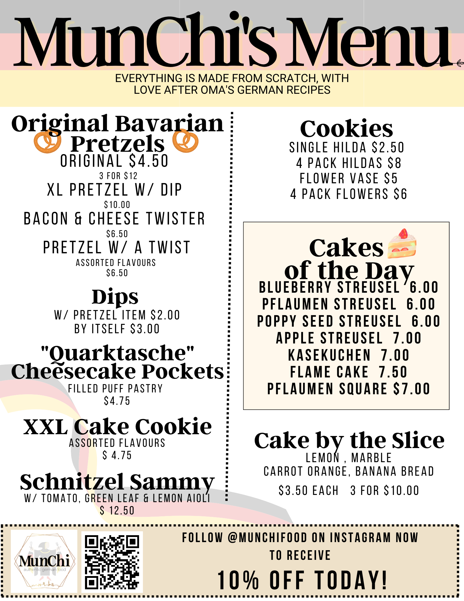 MunChi German Foods LTD. Menu