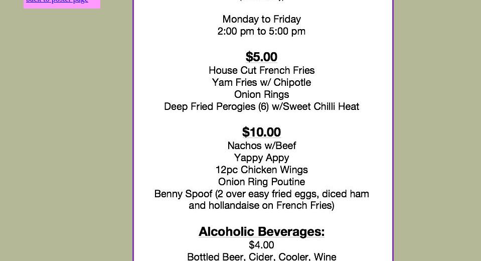 Sylvia's Cafe Menu