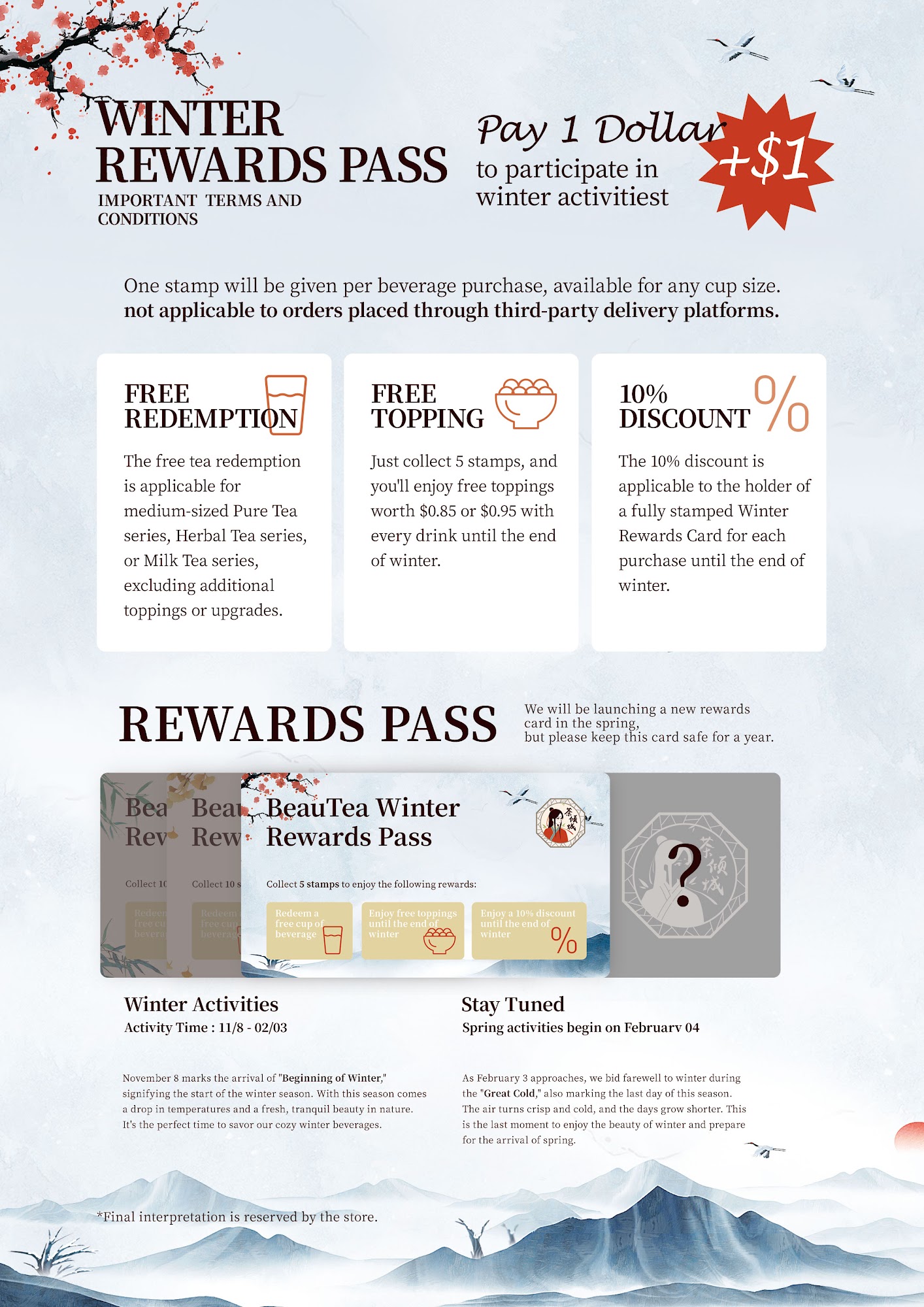 BeauTea 茶倾城 Menu