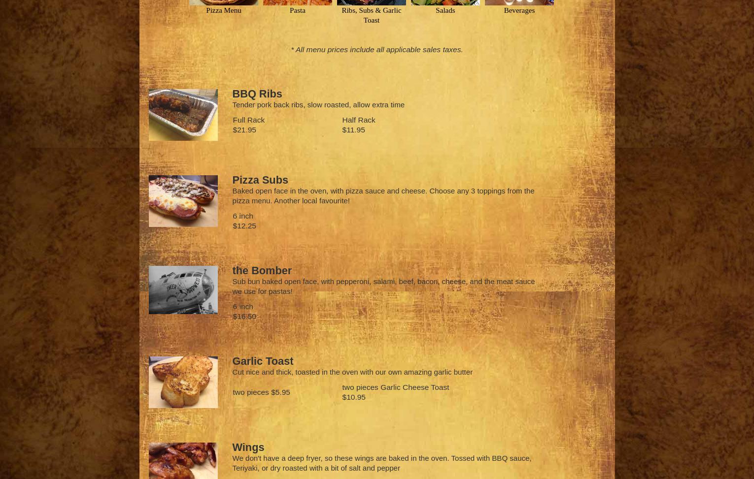 Pepper Creek Pizza & Pasta Menu
