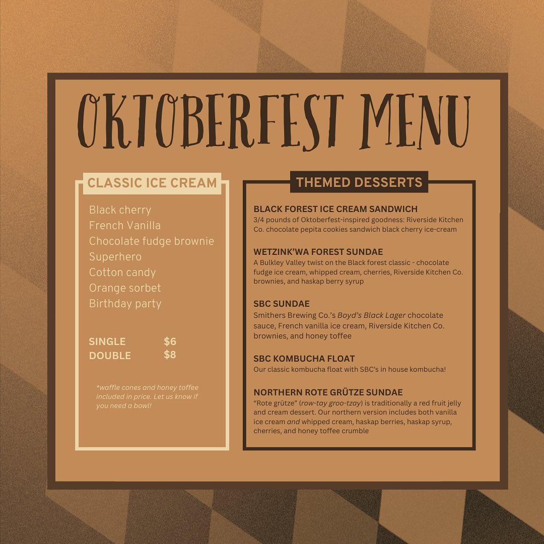 Frozen North Smithers Menu