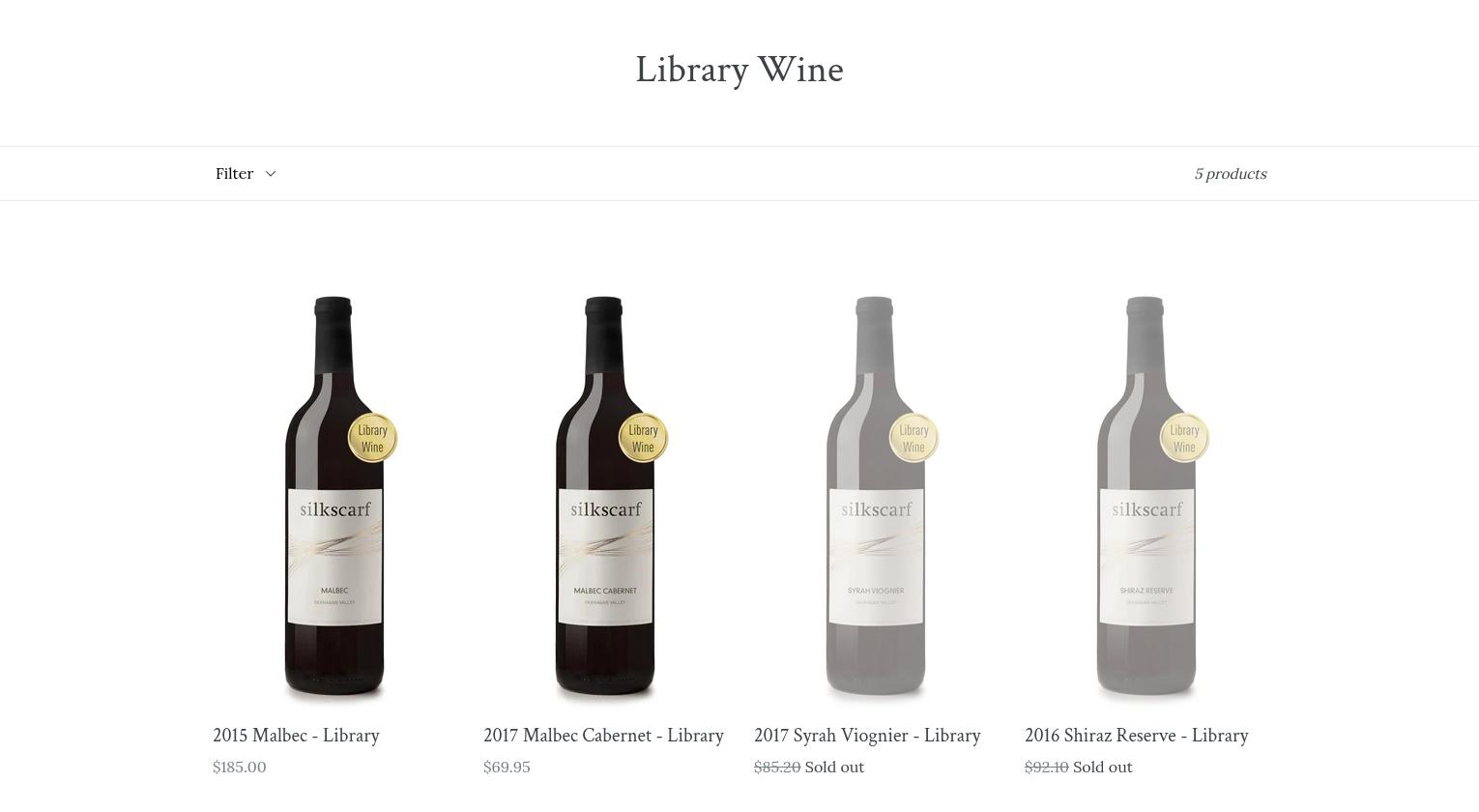 Silkscarf winery Menu