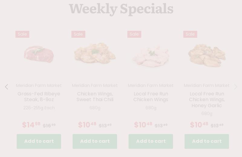 Meridian Meats & Seafood Menu