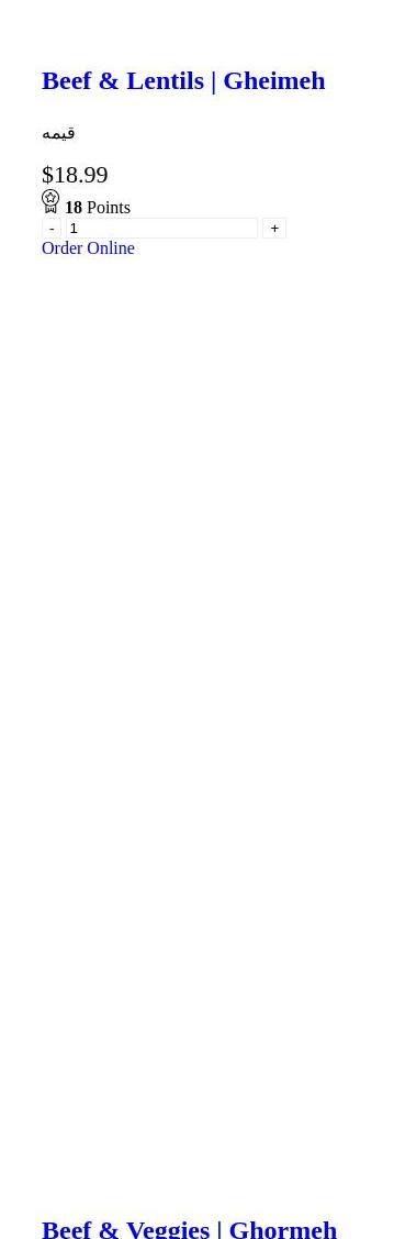 Cazba persian grill Menu